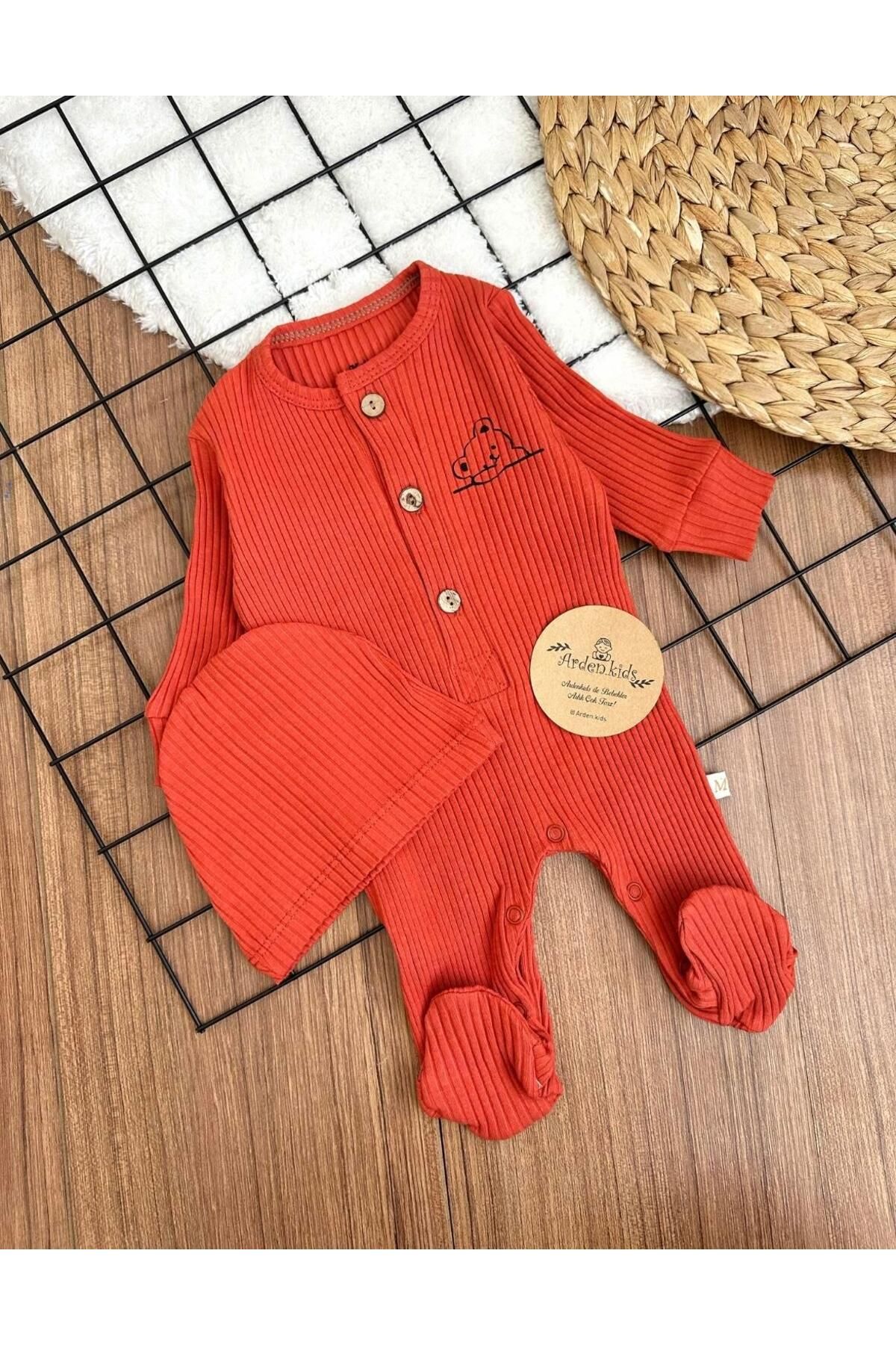 ArdenKids 0-9 Ay Tarçın Şapkalı Tulum
