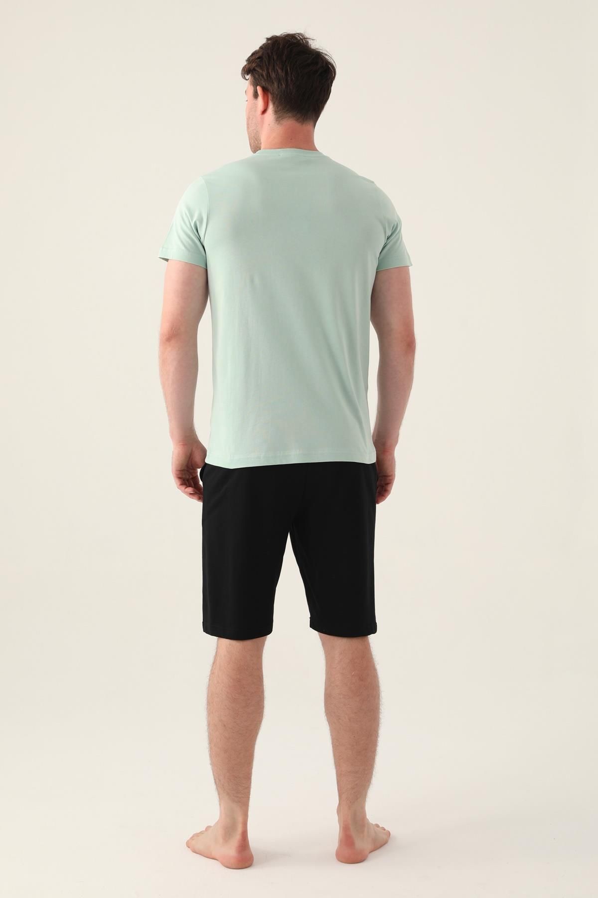 Arnetta-Short Sleeve Men's Bermuda Set, Plus Size Shorts Set, 100% Cotton Bermuda Set 4