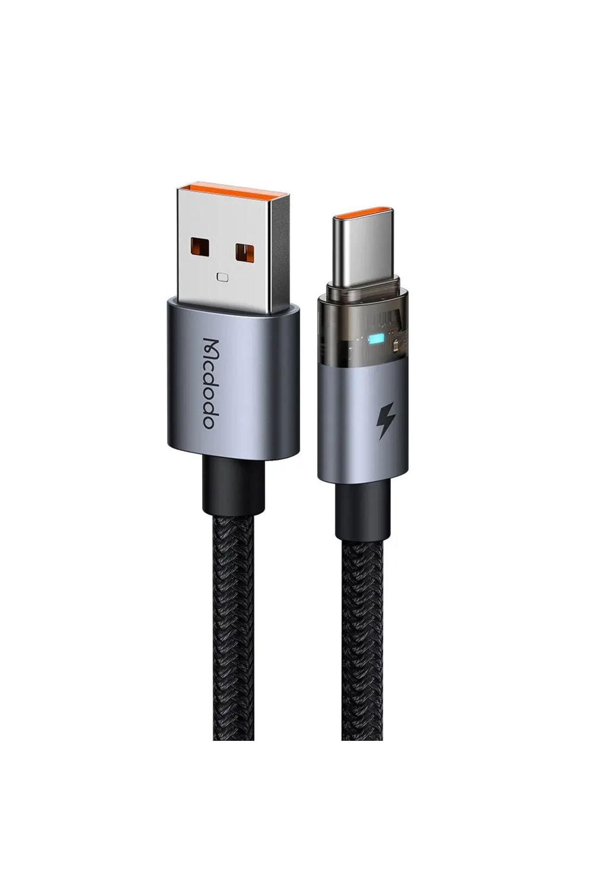 Mcdodo CA-6890 USB-A TO TYPE-C 1,2 m Şeffaf Kablo Şarj Işıklı