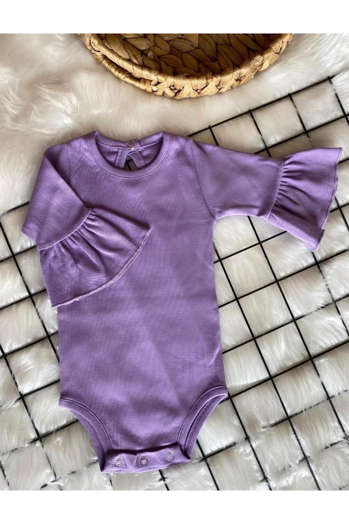 ArdenKids Lila Fırfır Kol Bebek Zıbın