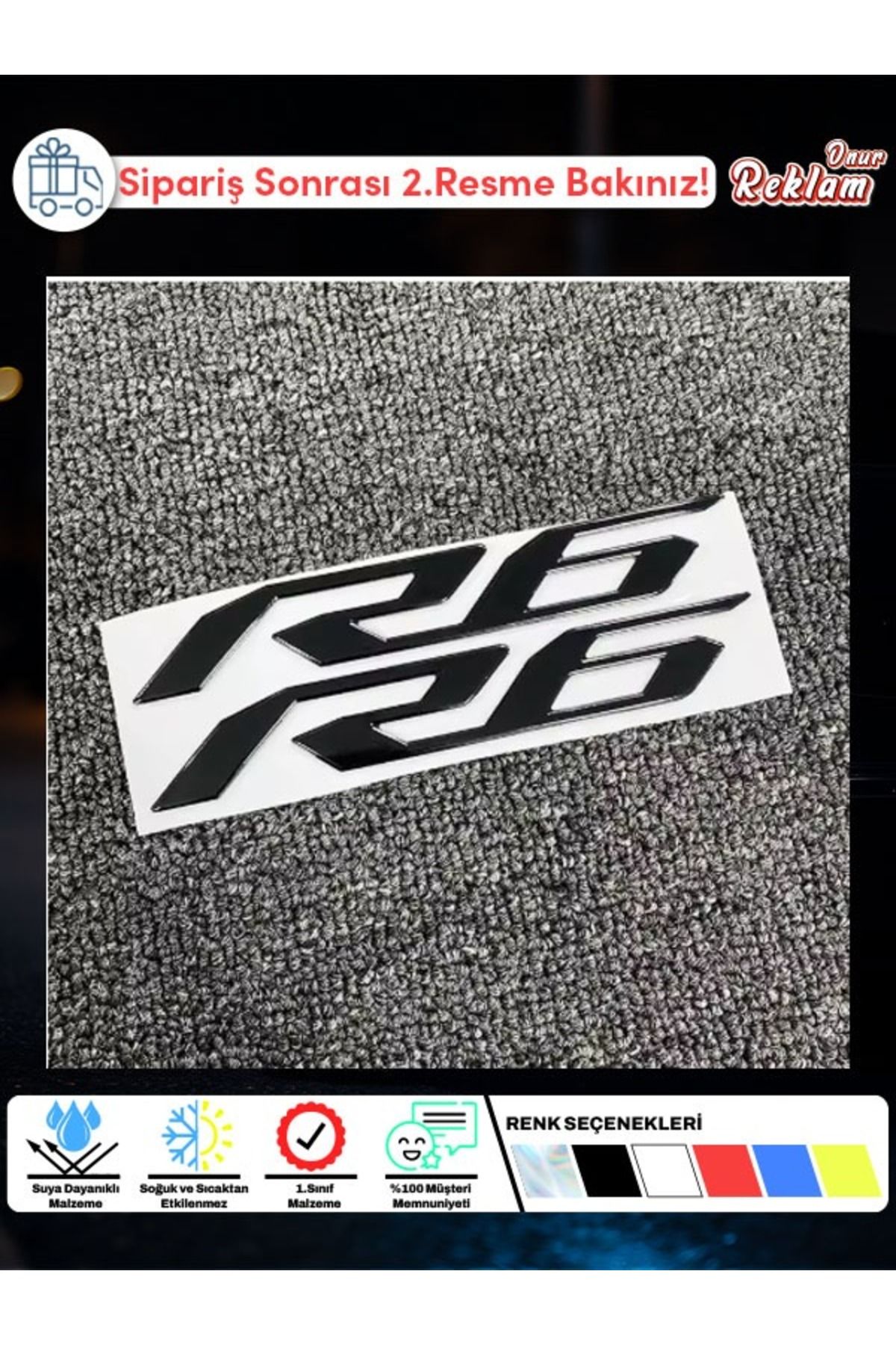 Onur Reklam Yamaha R6 Yazılı Sticker 2’li Set – Suya Dayanıklı Motorsiklet Etiketi