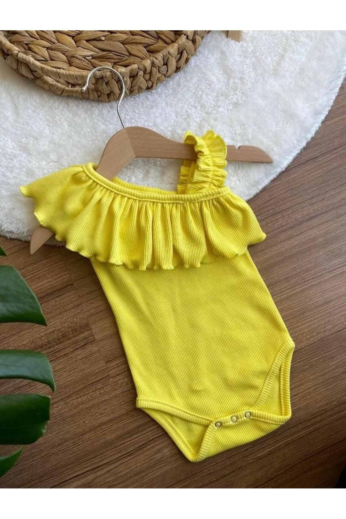 ArdenKids Sarı Askılı Tek Kol Bebek Zıbın