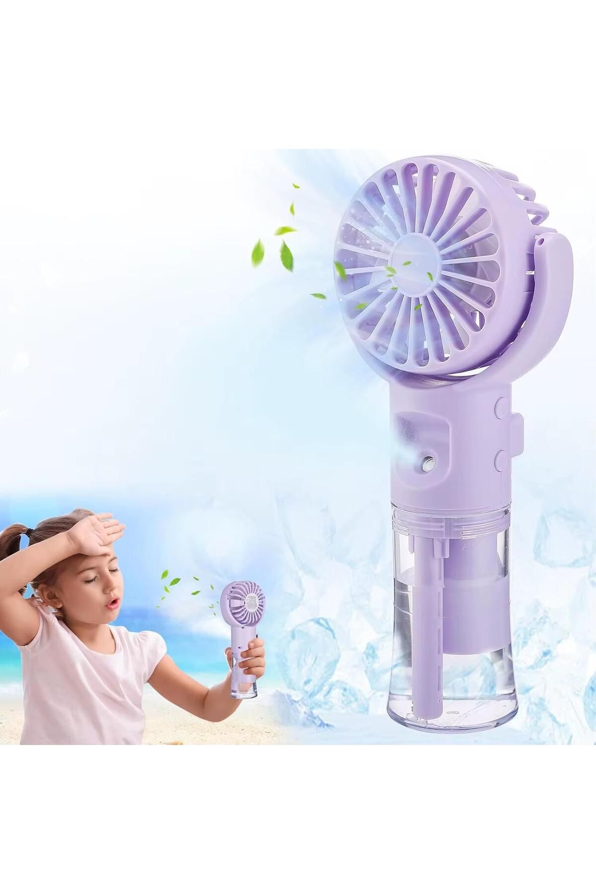 XTRIKE ME Su Püskürtmeli Masa ve El Fanı Vantilatör İpli Boyun Asmalı Mini Fan Şarjlı Pervane