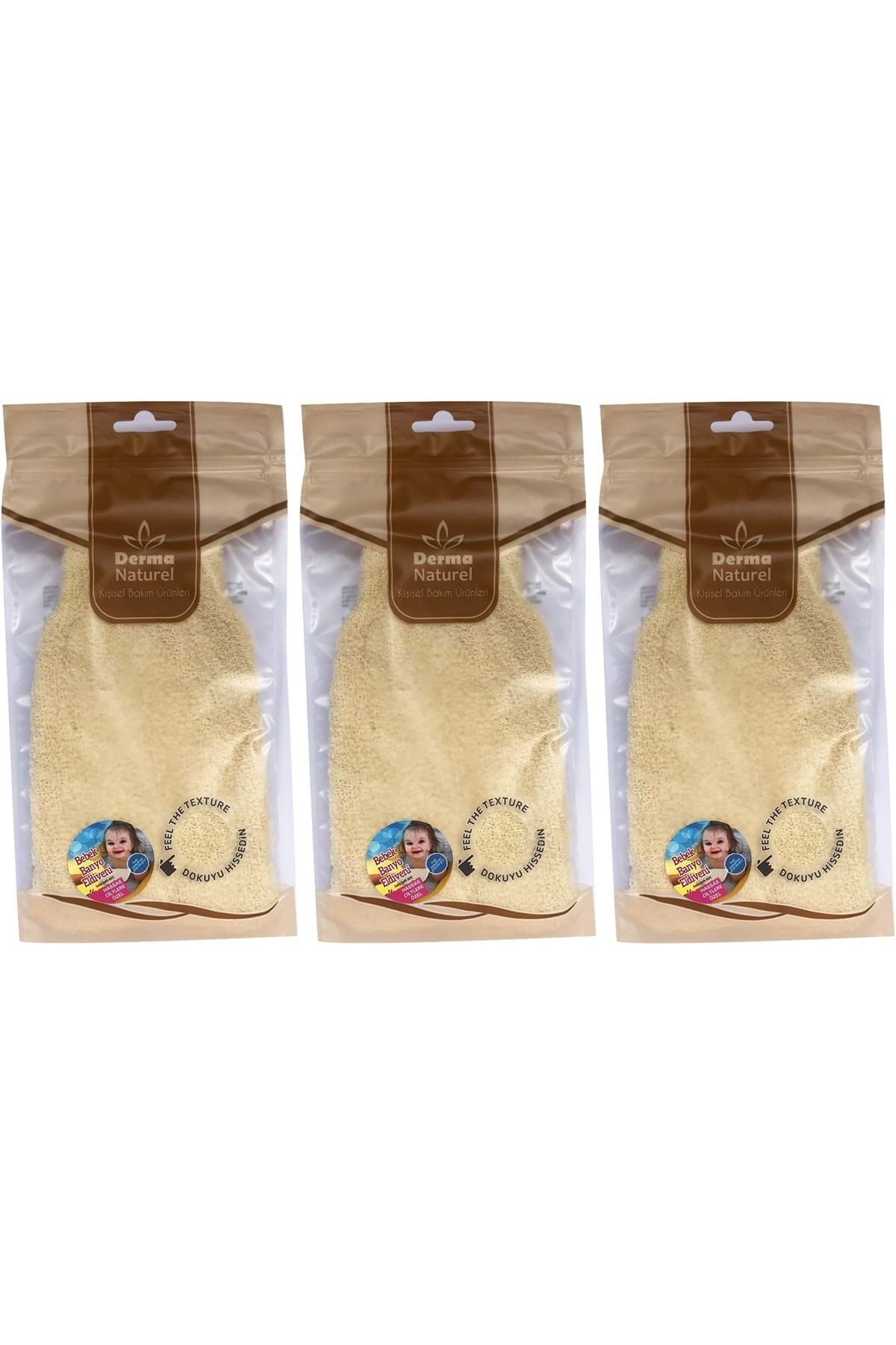 Derma Naturel Bebek Banyo Eldiveni Hassas Ciltlere Özel (15*24CM) MS-01 (3 Lü Set)