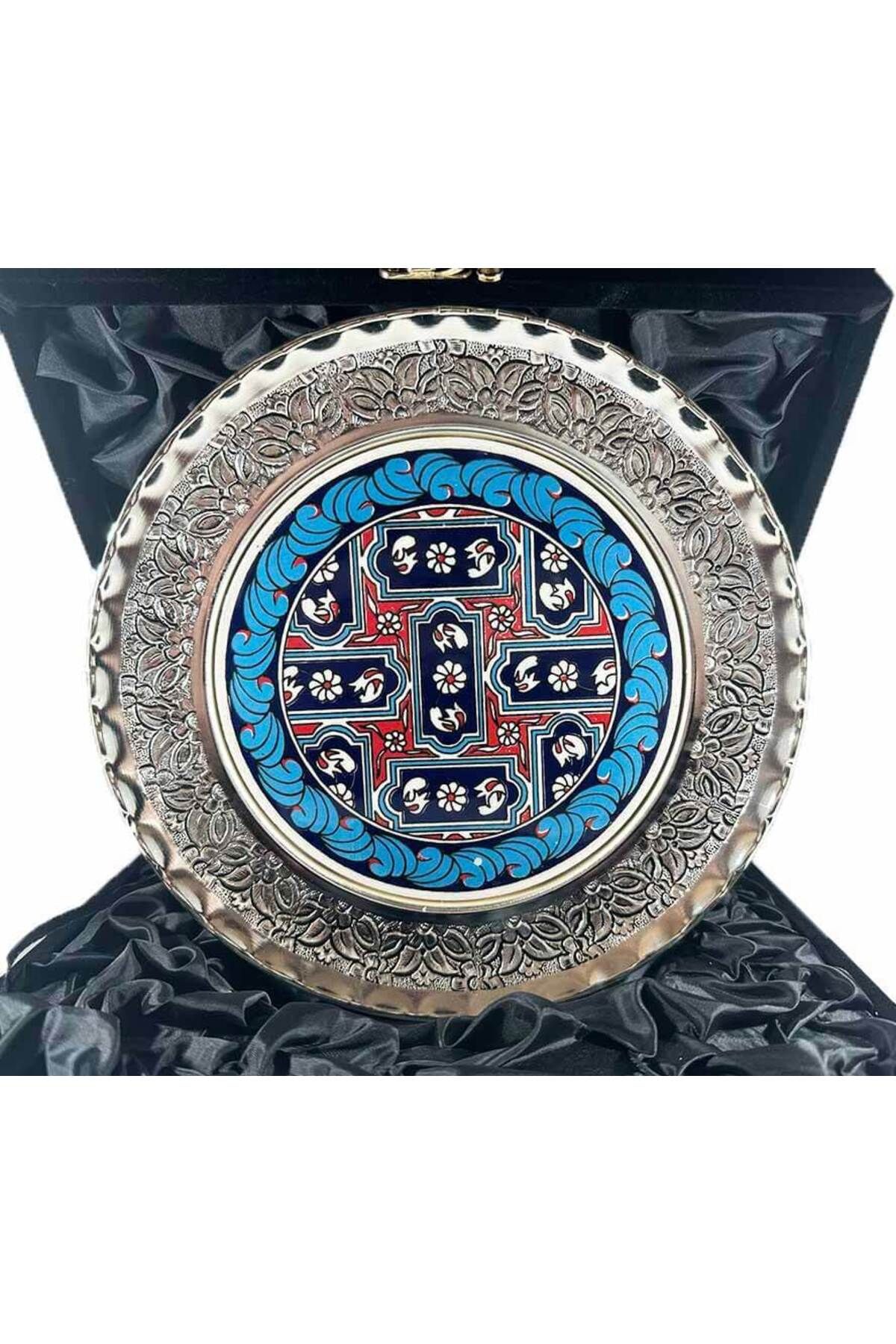 Çini Evi Yurtdışına Hediye Gümüş Tabak 25cm