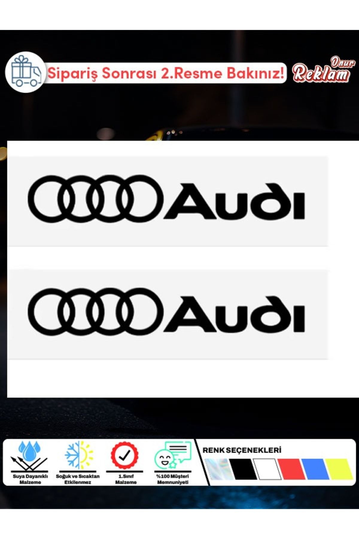 Onur Reklam Audi Logo Sticker 2’li Set – Suya Dayanıklı Araç Etiketi