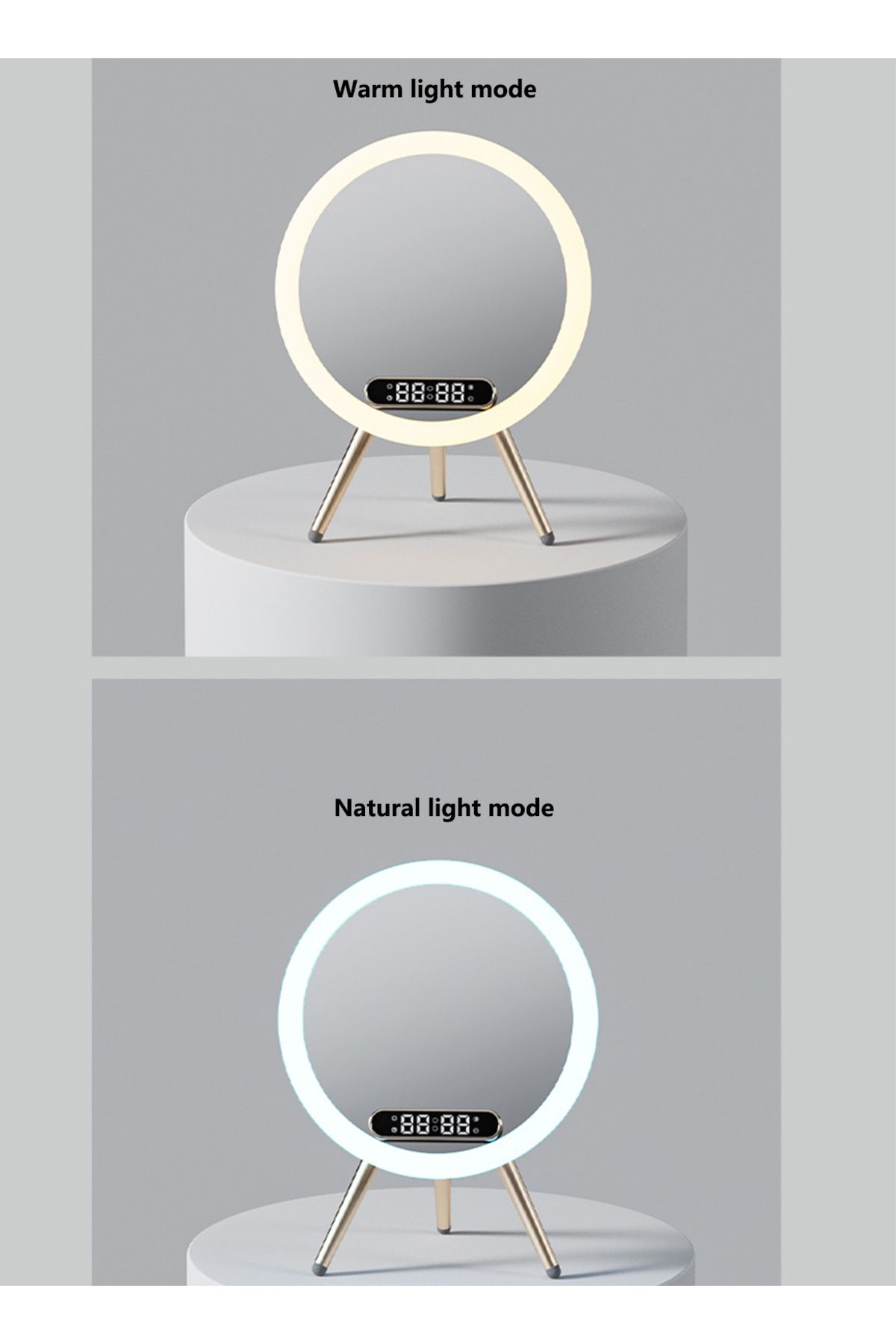sharpdo-Multifunctional LED Makeup Mirror with Bluetooth Speaker and Mobile Phone Wireless Charging 6