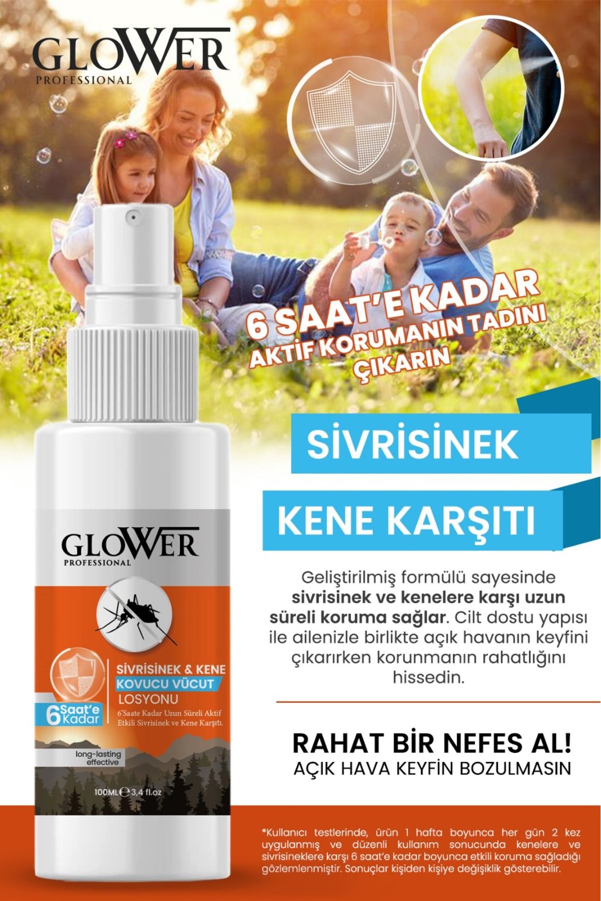 GLOWER SKİN CARE Kene ve Sinek Kovucu Yetişkin ve Çocuklar için Sprey
