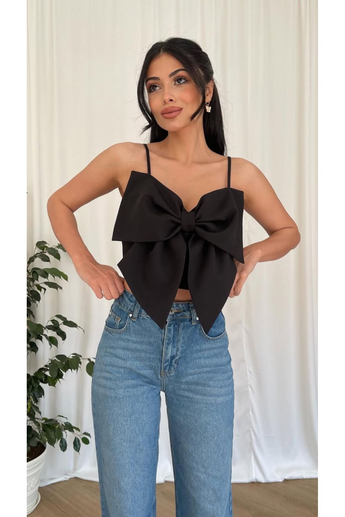 TUĞBALİ Kadın Büyük Fiyonklu Crop Büstiyer