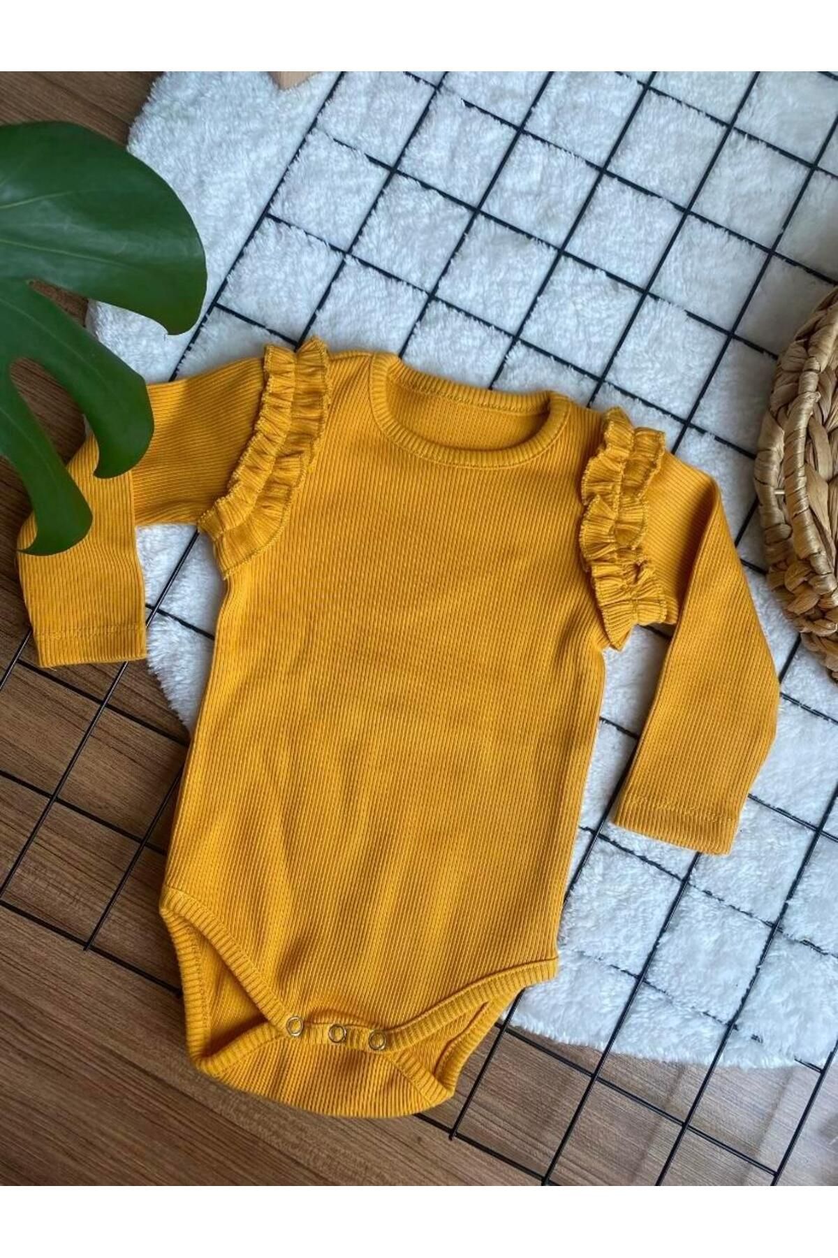 ArdenKids Hardal Omuz Detaylı Baby Romper
