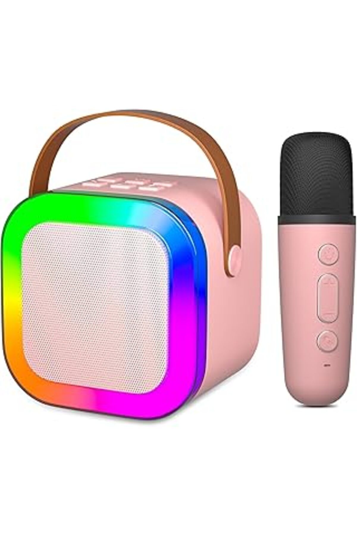 Pazarcan Kablosuz Mikrofonlu Karaoke Makinesi Taşınabilir Bluetooth Hoparlör Seti Bas Tiz Ayarlı Retro Karao