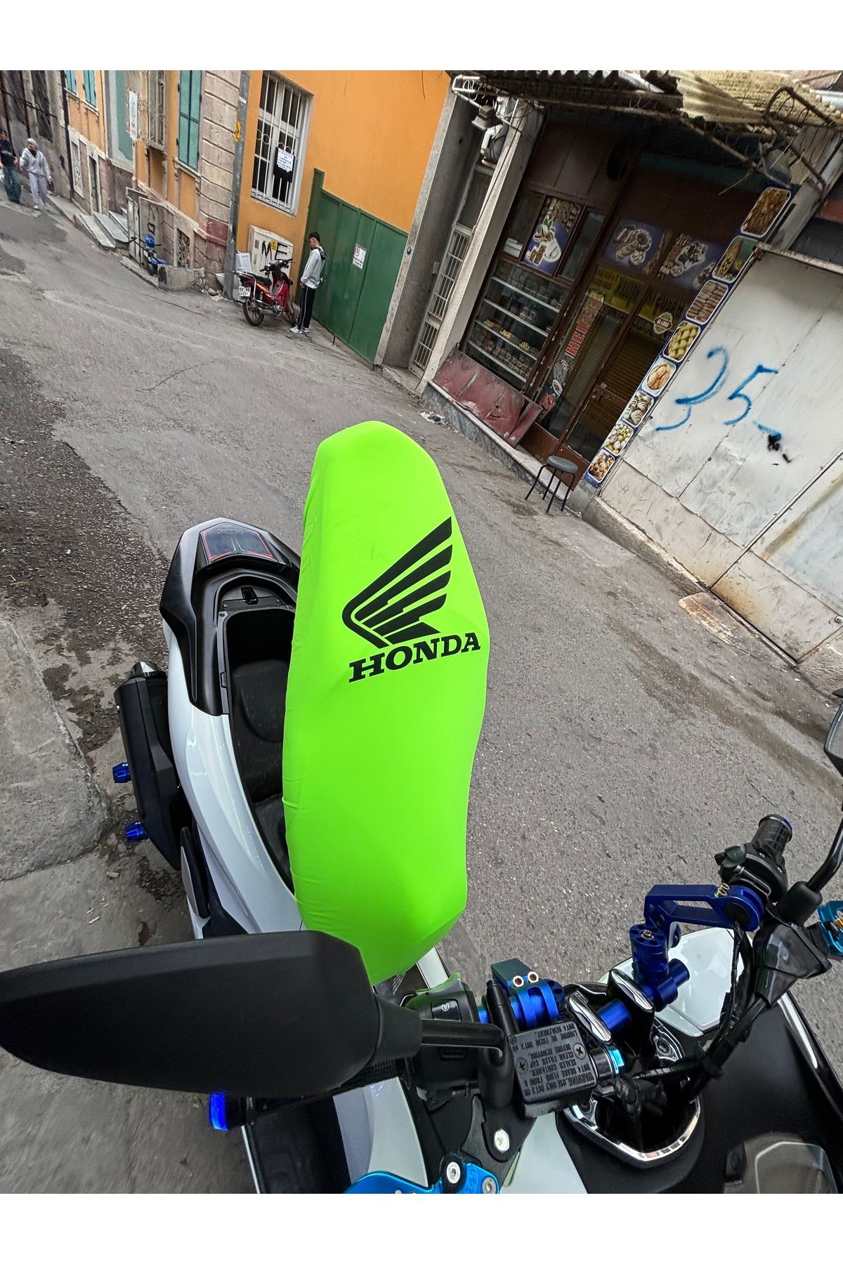 PCX Honda KAPLAN MOTOR Pcx,actıva,dio NEON YEŞİL KALİTELİ KUMAŞ Koltuk Kılıfı