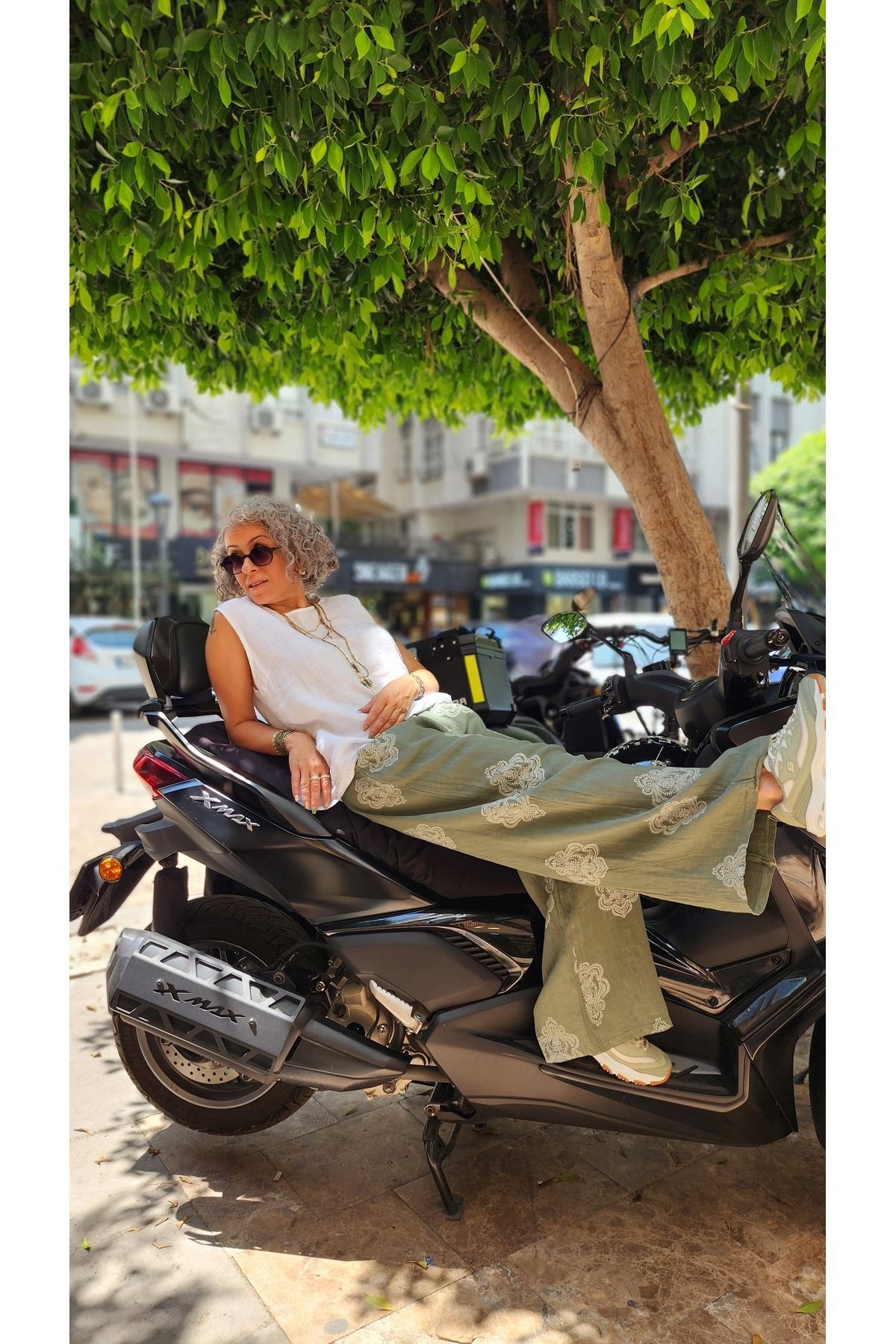 İzmirli Boutique Çini Desen Keten Pantolon