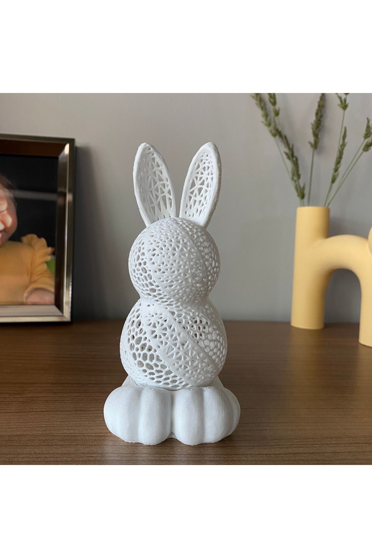 Elioure Renkli Tavşan Figürlü Tealight Mumluk, Dekoratif ve Hediyelik Paskalya Süsü