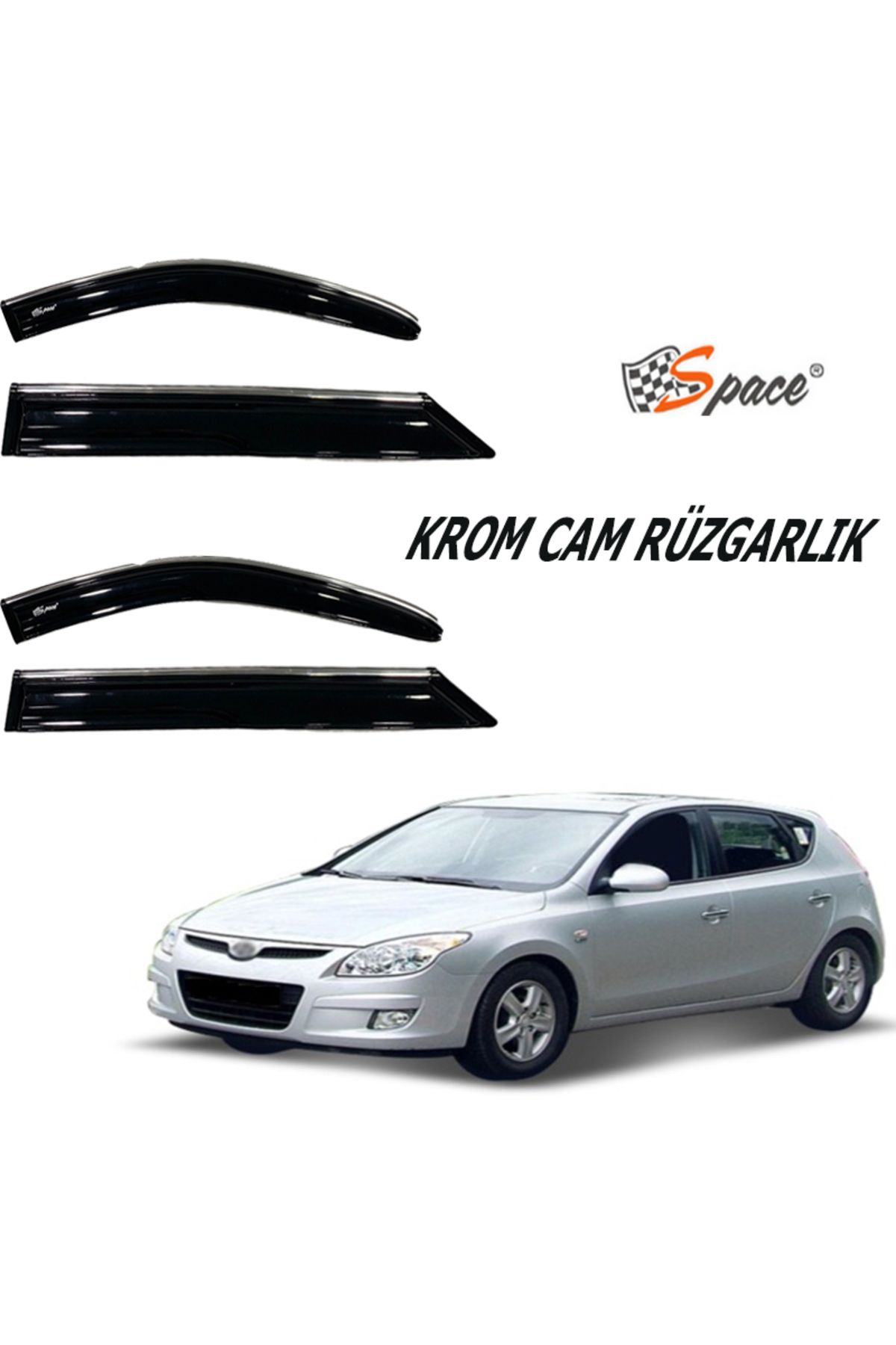 Space Krom cam rüzgarlığı 1.2mm Hyundai I30 2009 4'lü / CARU433