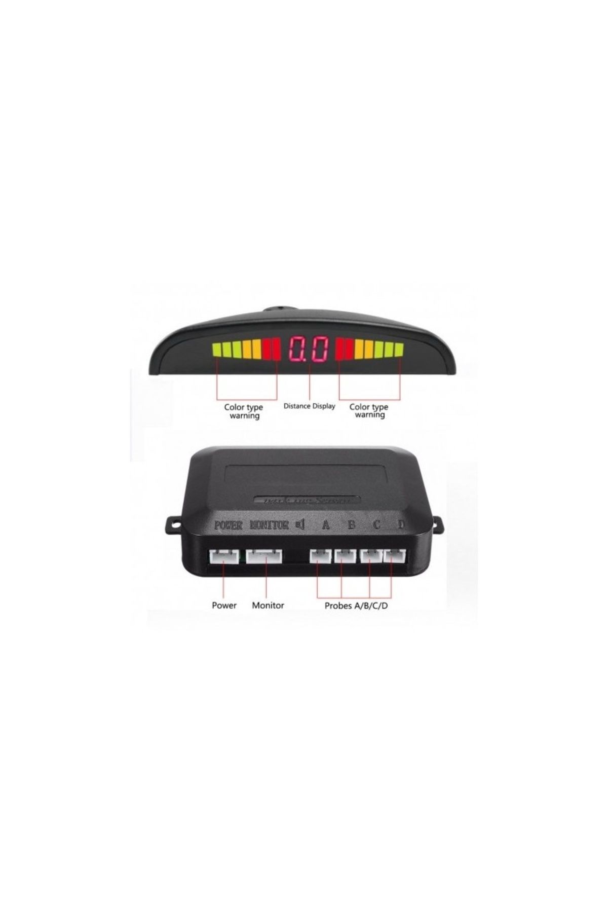 TECHSTAR-Car Parking Sensor Set Parktronic Detector Display Radar Monitor 4 Sensors Yellow 8