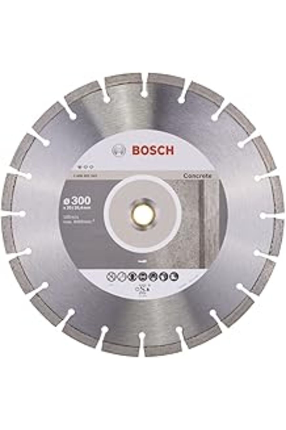Pazarcan Bosch Concrete Için Elmas Kesim Diski Standartı, 300 X 20,00 Ve 25,40 X 2,8 X 10 Mm, 2608602543