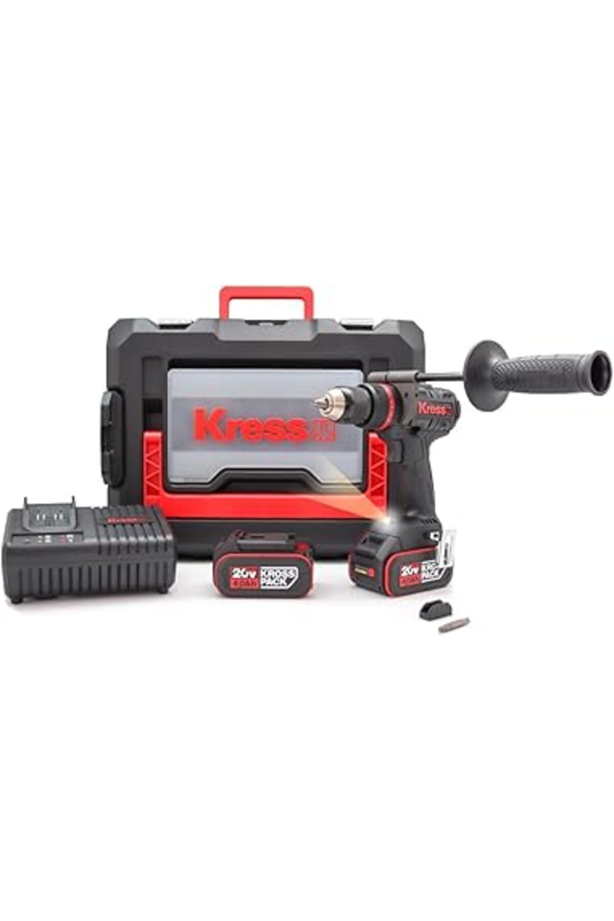Pazarcan Kress Kuc35 20Volt/4.0Ah Li-Ion Çift Akülü Kömürsüz Profesyonel Şarjlı Darbeli Matkap