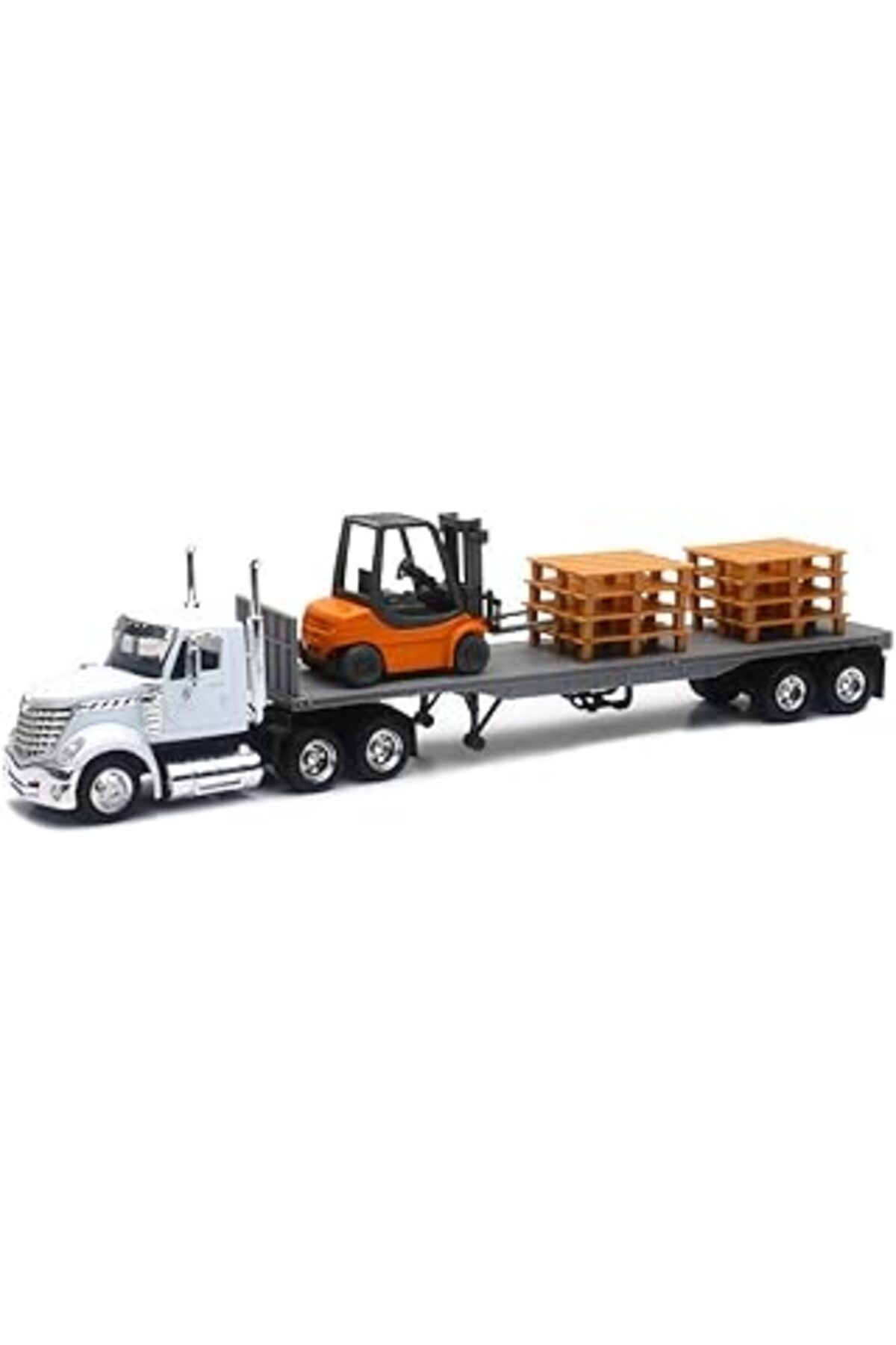 Pazarcan New Ray Yeni 1:43 Newray Kamyon Ve Treyler Koleksiyonu - Beyaz Uzun Haul Kamyoncu Uluslararası Lone