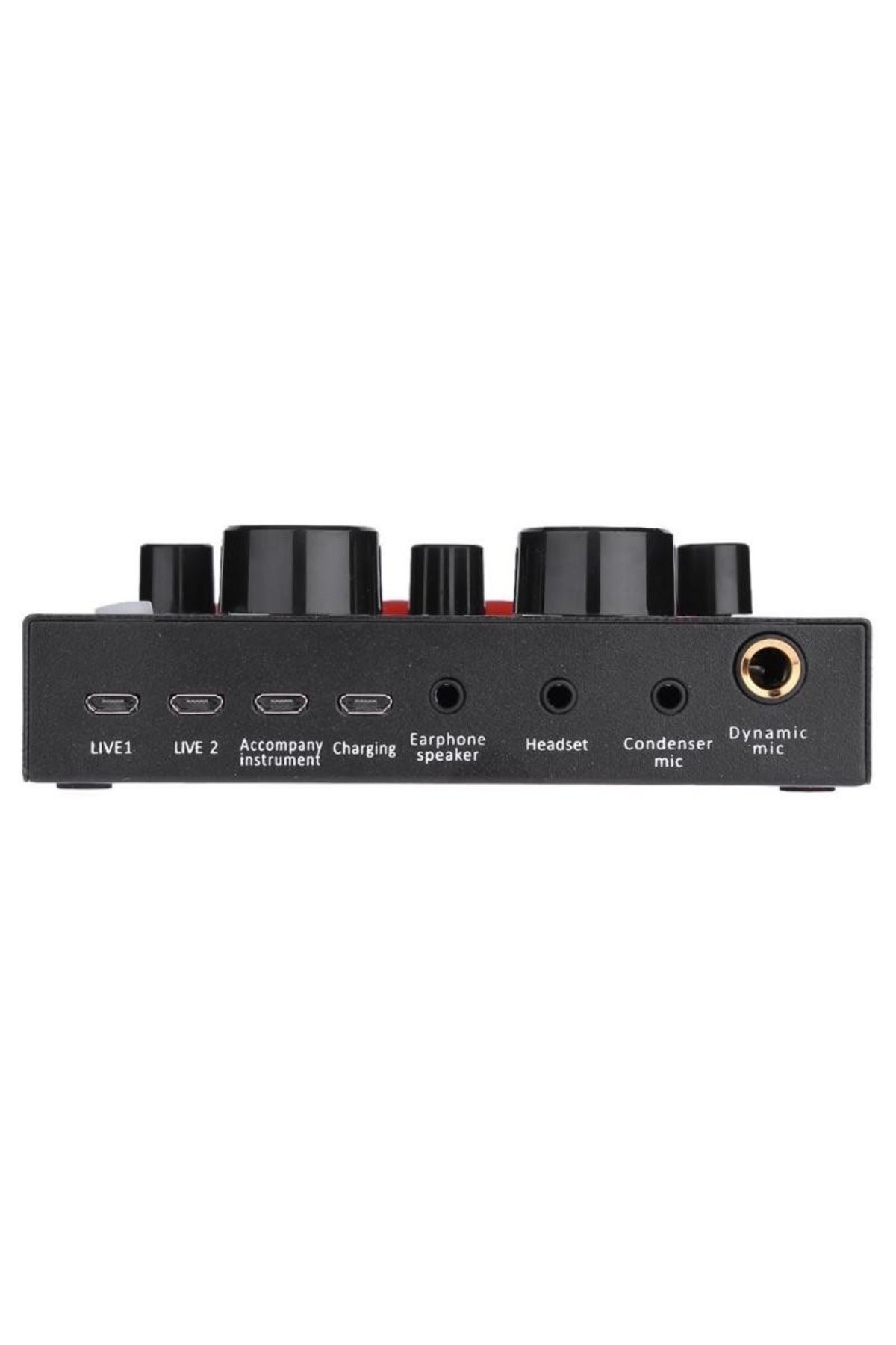 TECHSTAR-® V8 Webcast Sound Card, Usb Audio Interface, Black 4