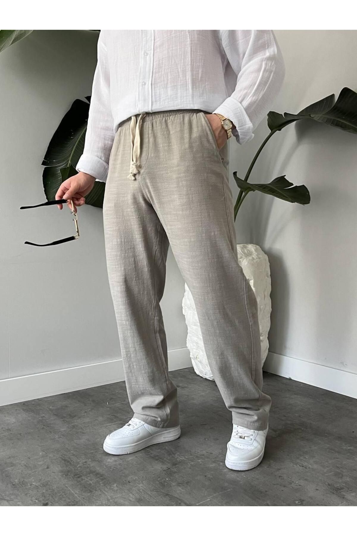 MODA GRİ BELİ İPLİ BAGGY PANTOLON
