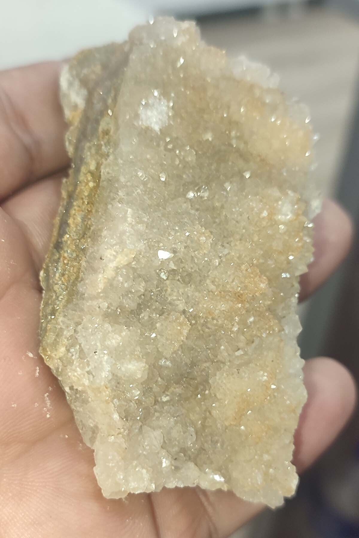 Elioure Beyaz doğal kuvars taşı, ham kütle, 132 gr, enerji ve şifa kaynağı