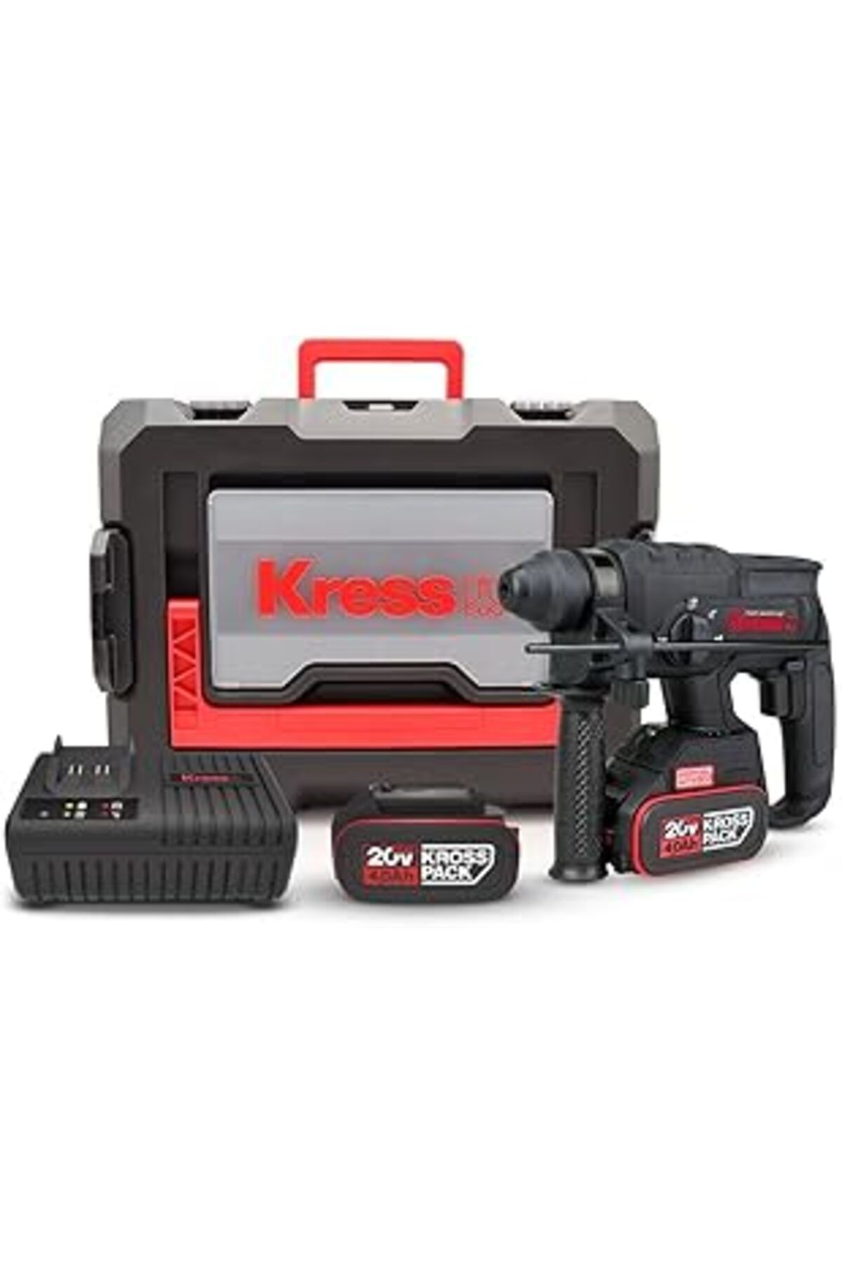 Pazarcan Kress Kuc60.2 20Volt 4.0Ah. 2.0J Li-Ion Çift Akülü Şarjlı Kömürsüz Profesyonel Sds-Plus Pnömatik Kı