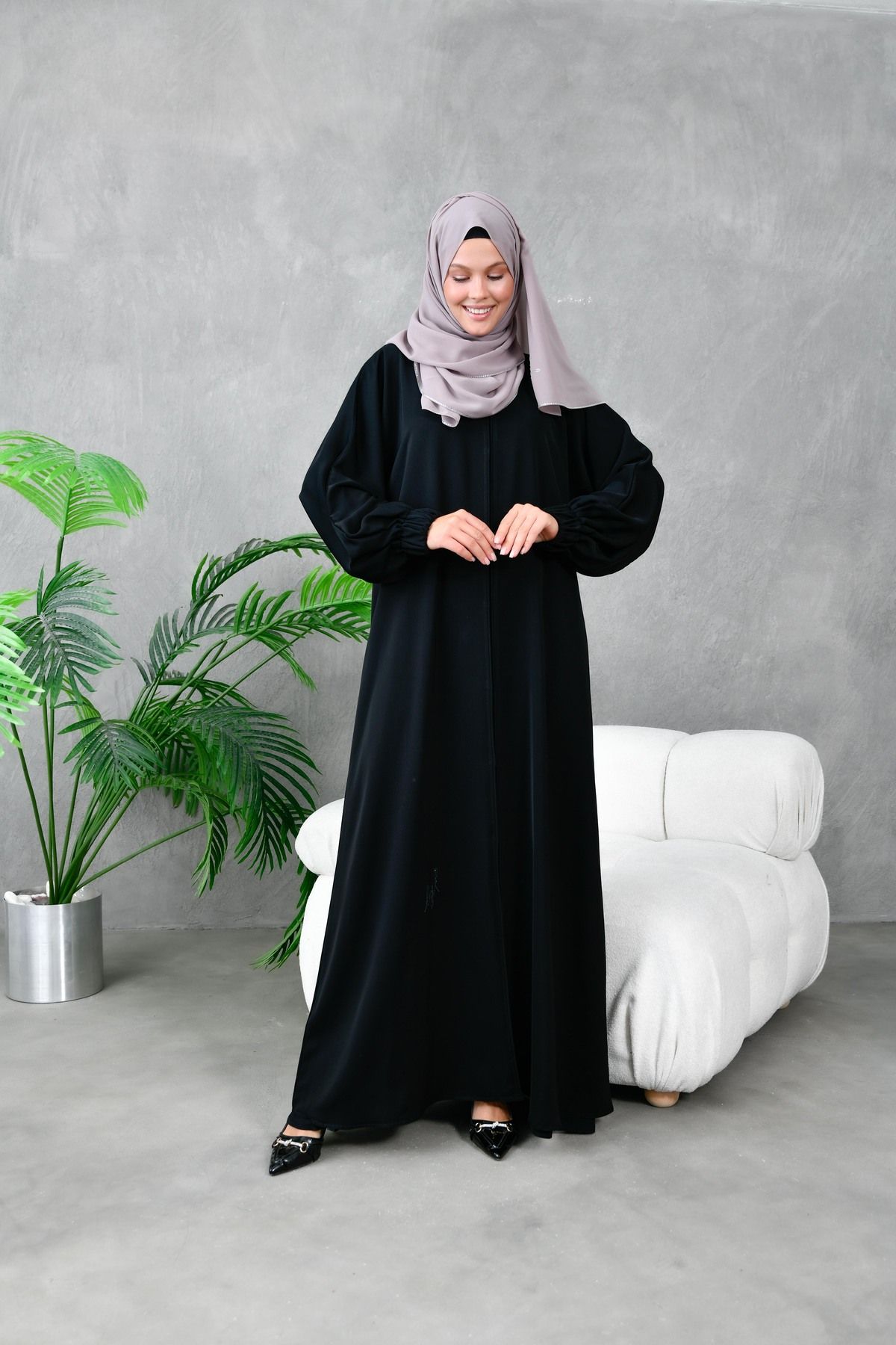 LEYALİ DUBAİ FERACE LASTİK KOL FERACE