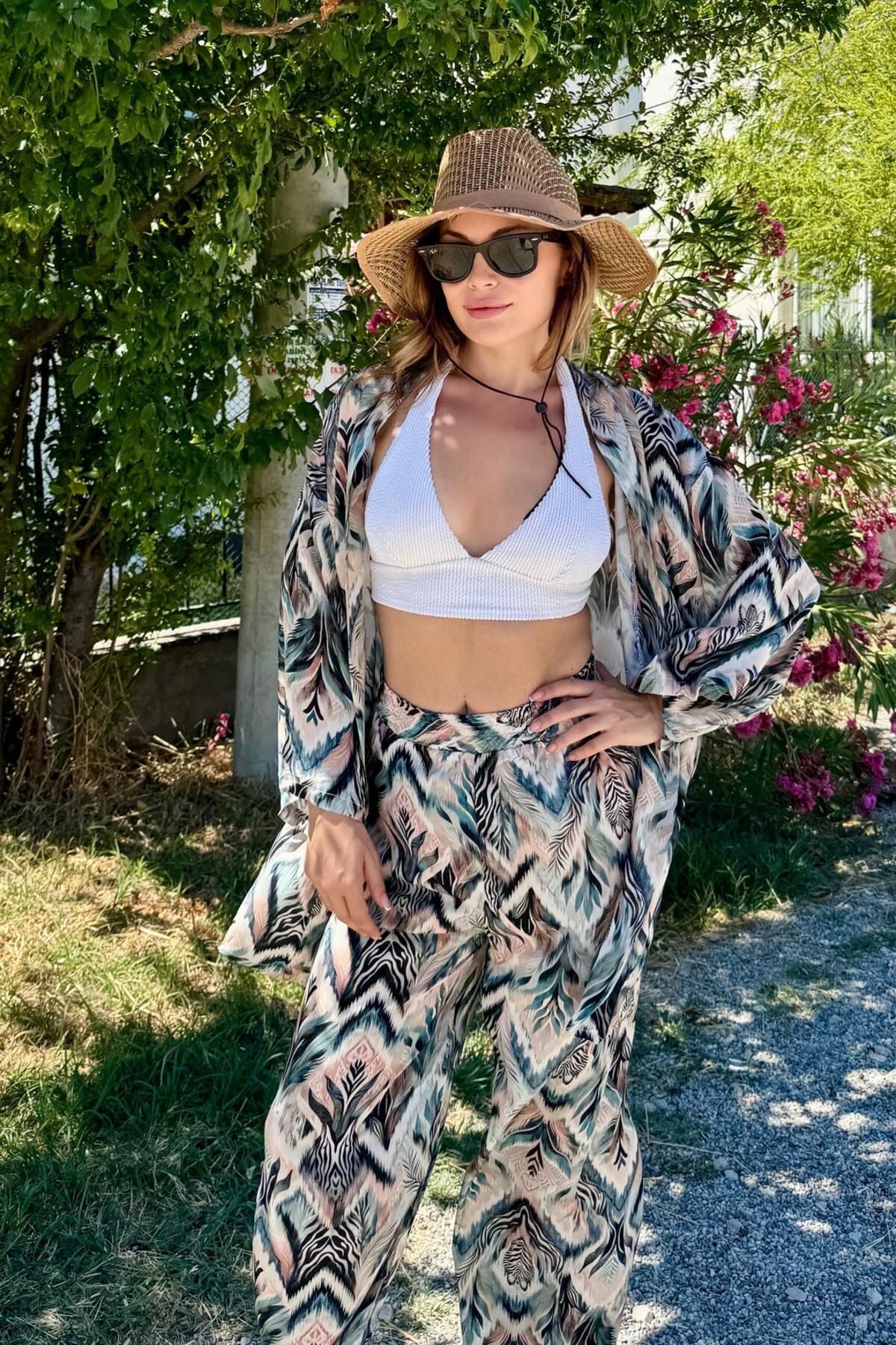 bb butik basic Alaçatı Vual Kimono Takım VL6757