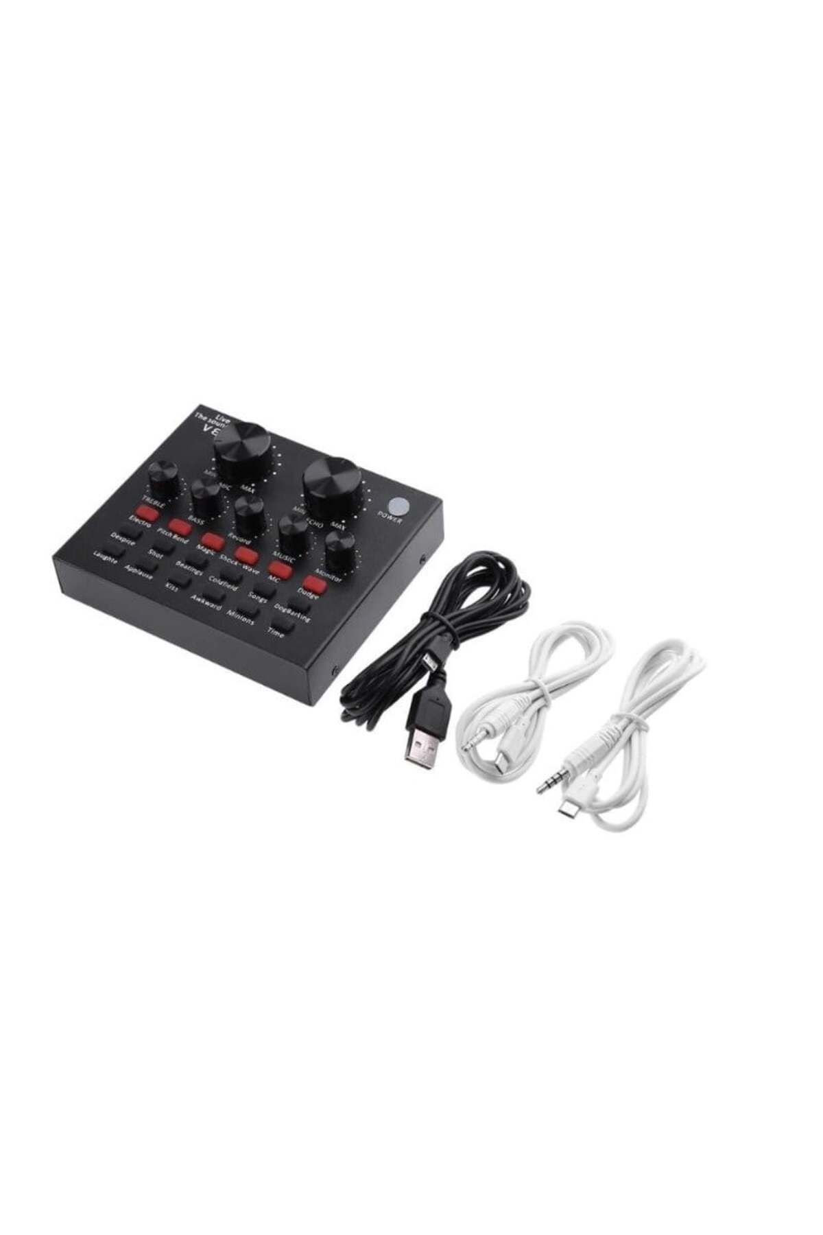 TECHSTAR-® V8 Webcast Sound Card, Usb Audio Interface, Black 5