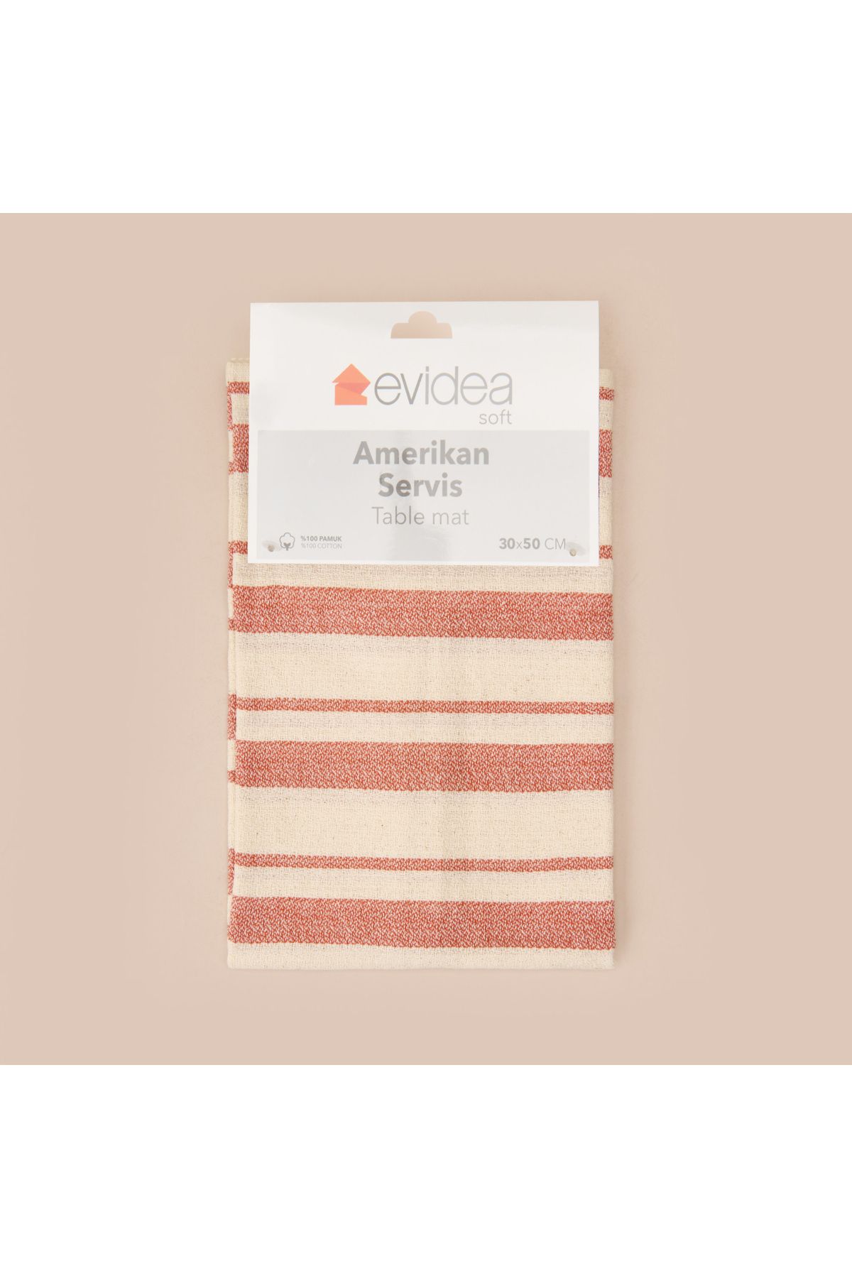 Elioure Şık 2'li Amerikan Servis Ekru ve Kiremit 30x50 cm, evinize zarafet katın