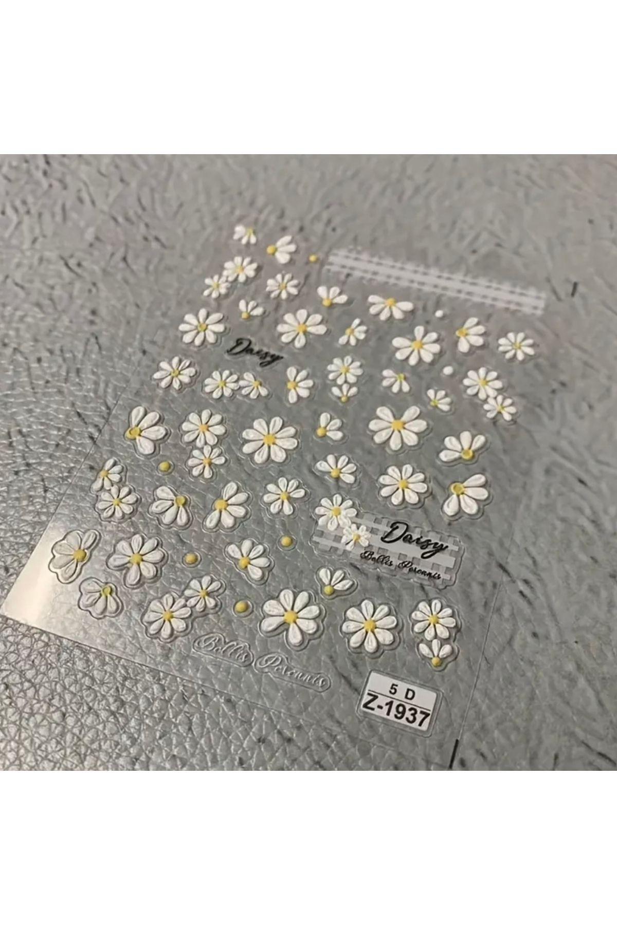 AEÇTASARIM 5D Papatyalı Tırnak Süsleme Stickerı