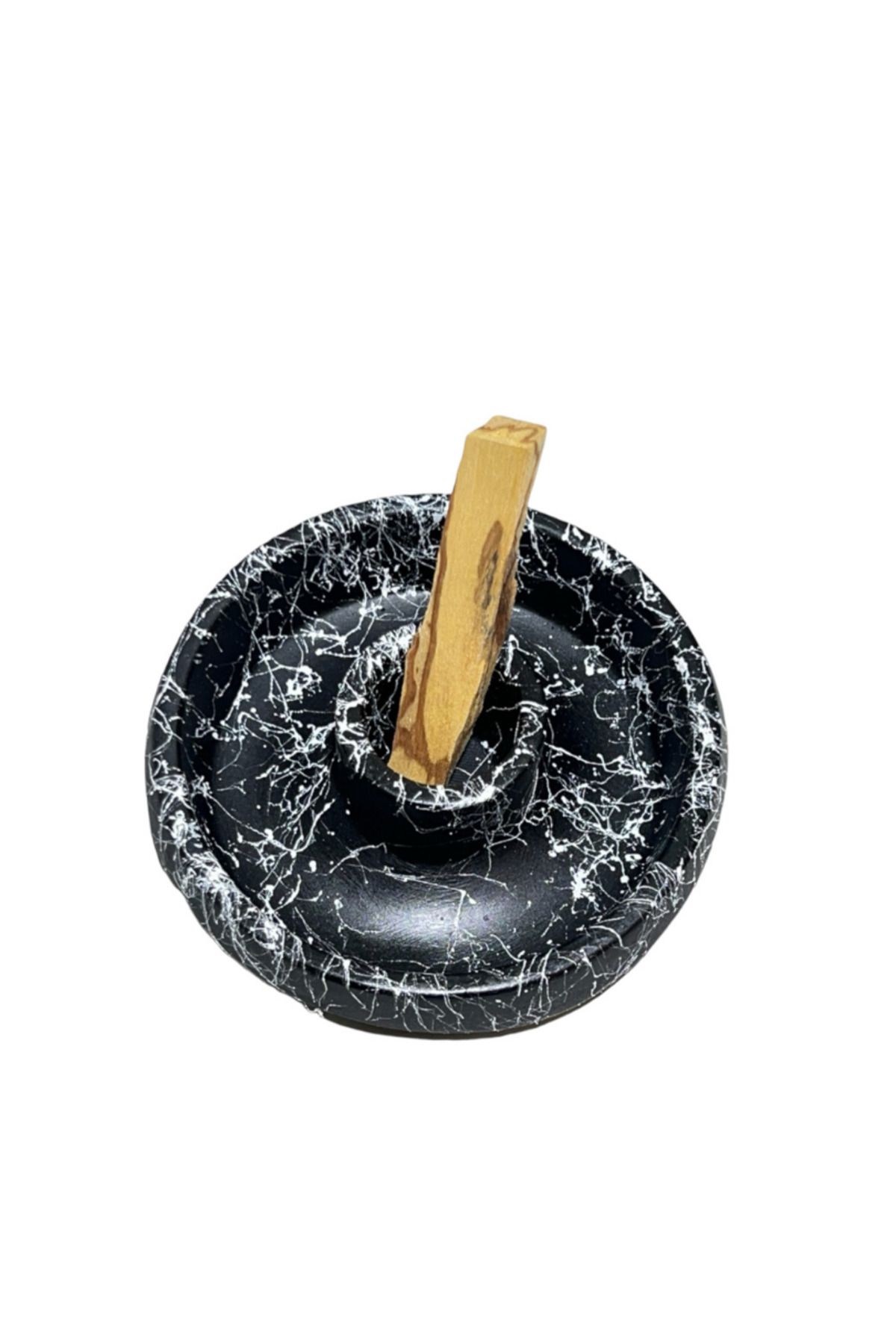 Elioure El Yapımı Siyah Seramik Tozlu Tütsülük, 1 Çubuk Palo Santo Hediyeli