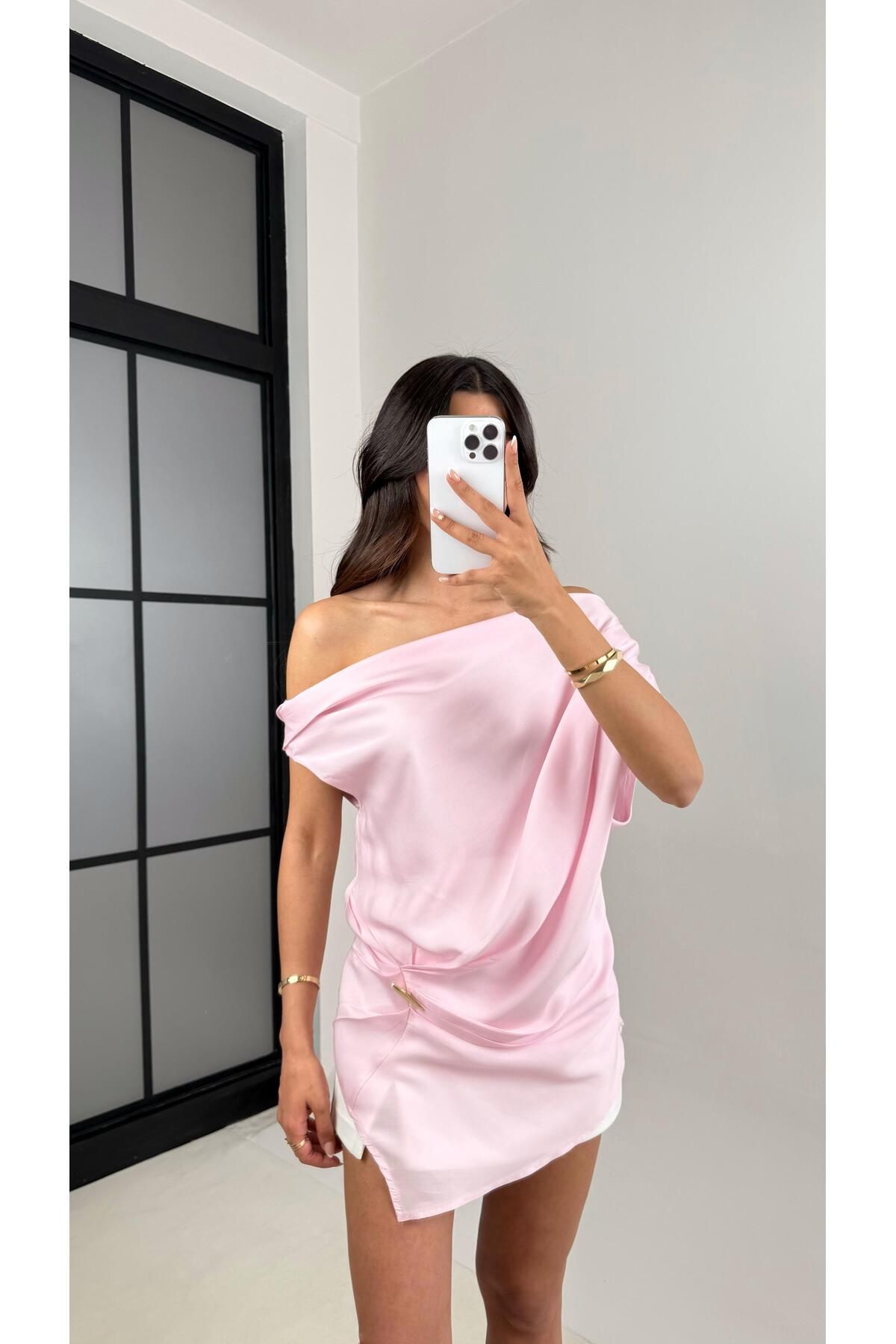 Gaus Pembe Gold Tokalı Premium Bluz Gaus00531