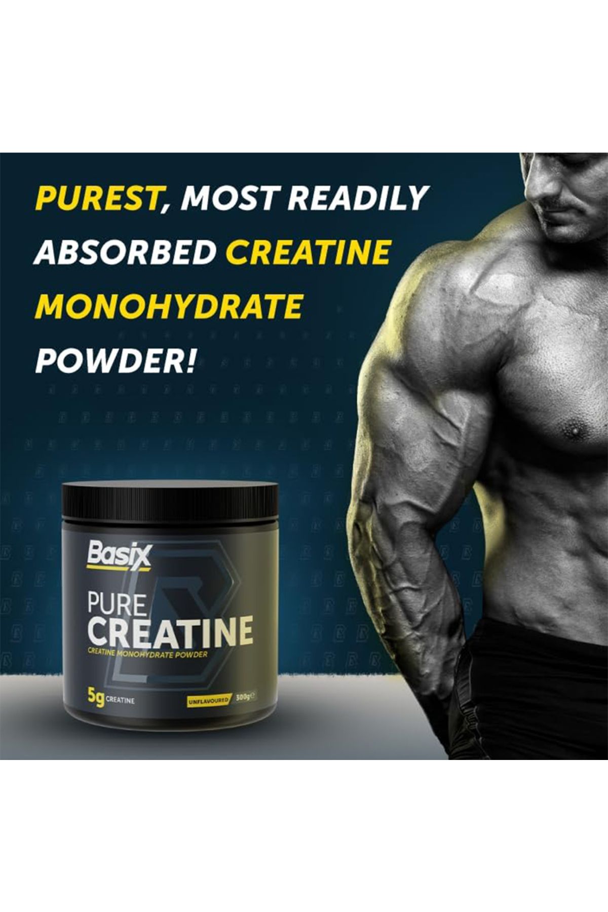 Basix-BASIX PURE CREATINE 300G UNFLAVOURED 5