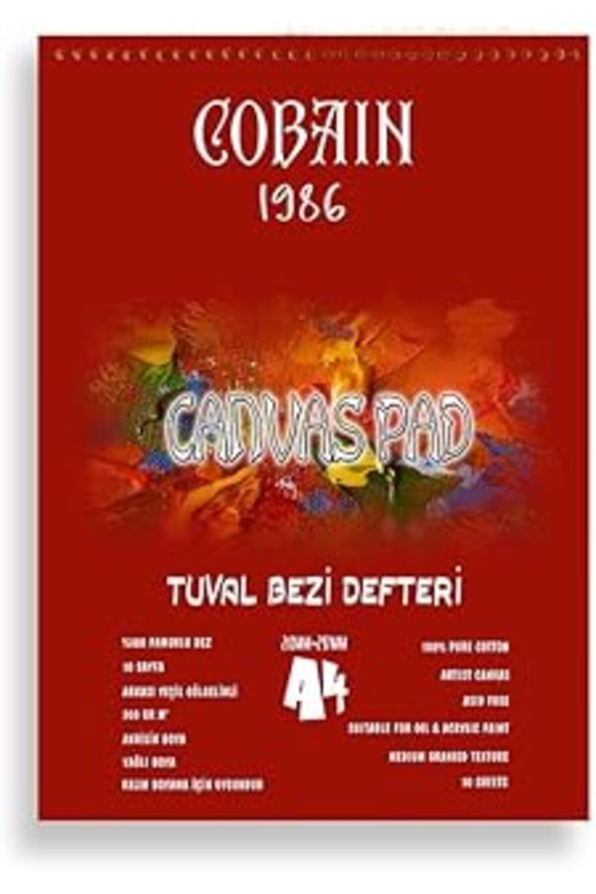 Qedii Bordo Sanat Taha Demir Cobain 1986 Tuval Bezi Defteri Akrilik Defteri Yağlıboya Defteri Guaj Defter