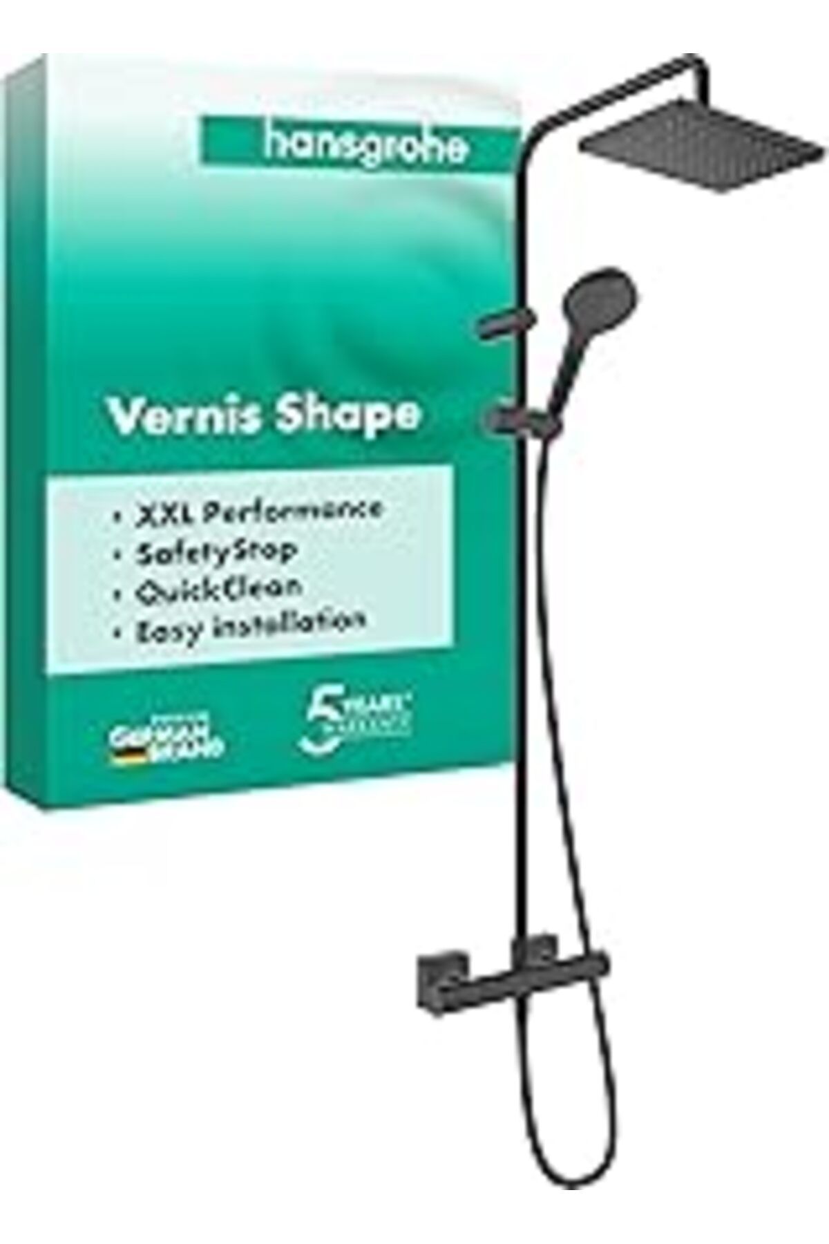 NETWORK ART Hansgrohe Duş Sistemi Vernis Shape, Duş Başlığı Boyutu 230 X 170 Mm, Termostatlı Duş Seti, Duş Başl