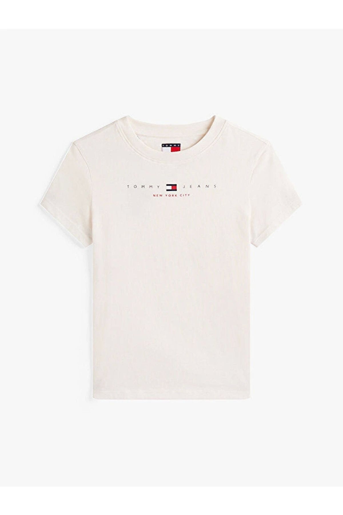 Tommy Hilfiger-Tommy Jeans TJW SLIM TJ US LINEAR SS TEE Жіночий білий футболка DW0DW21422YBH 5