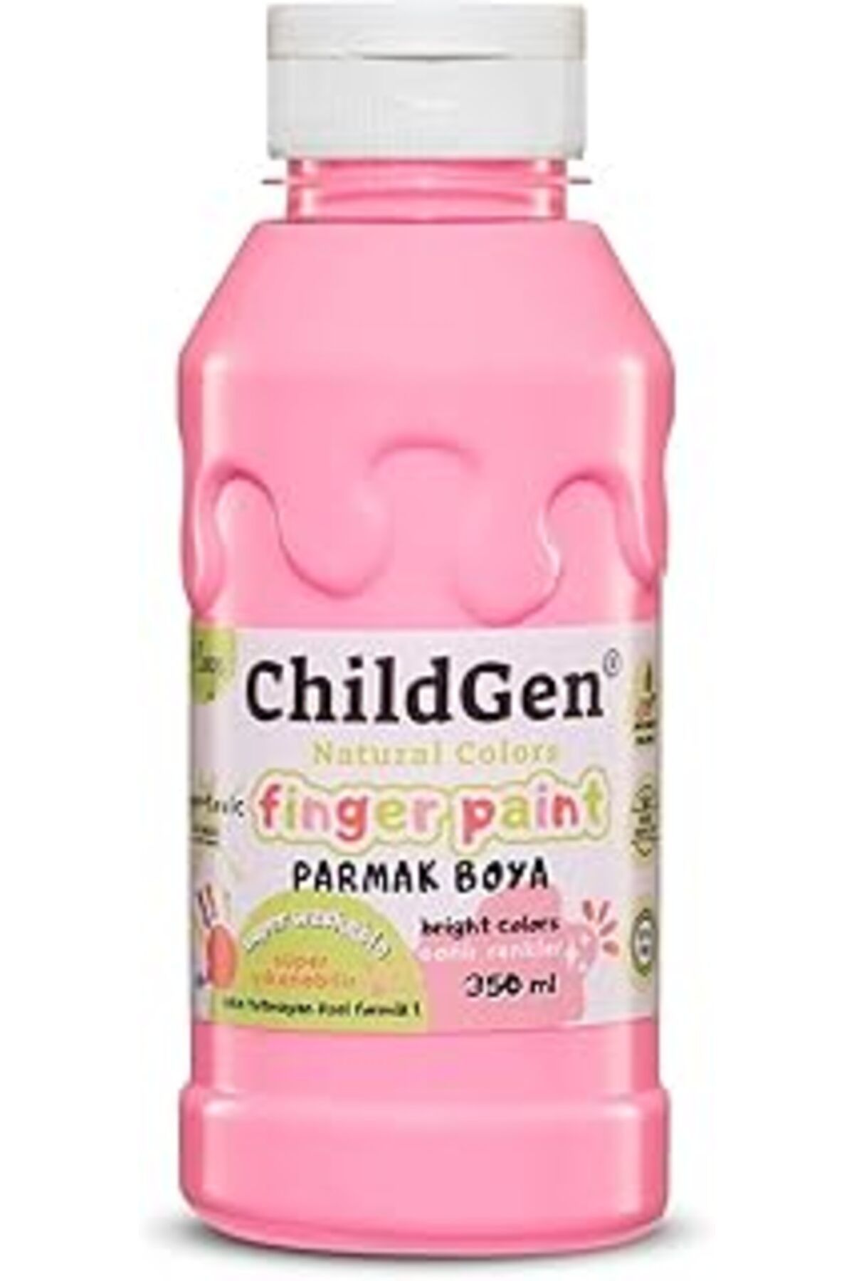 Mu Art Ahşap Süper Yıkanabilir Parmak Boya 350Ml - Pembe