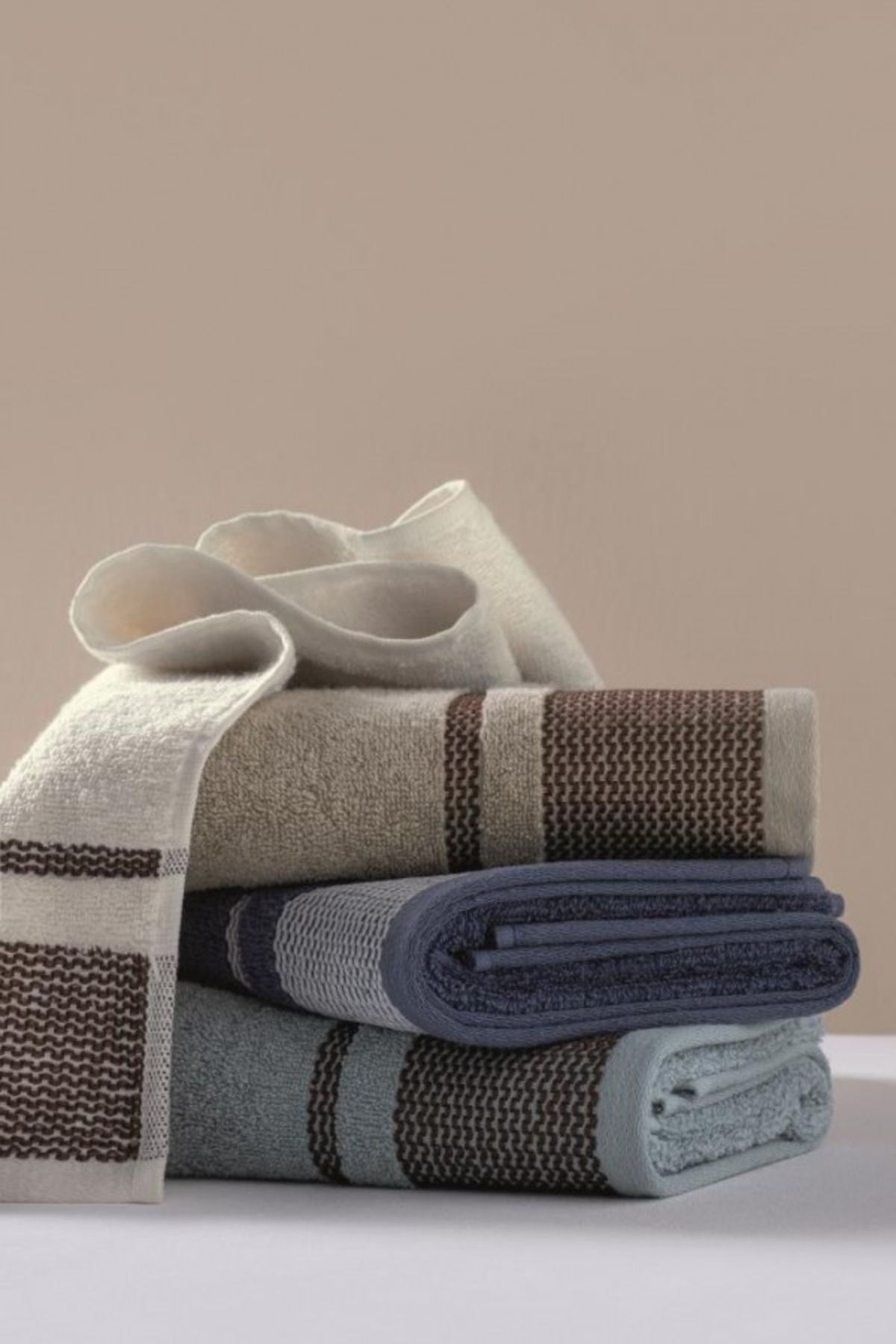 seremea home COTTON BOX 4'LÜ ARMÜRLÜ HAVLU SETİ CASUAL 50X90