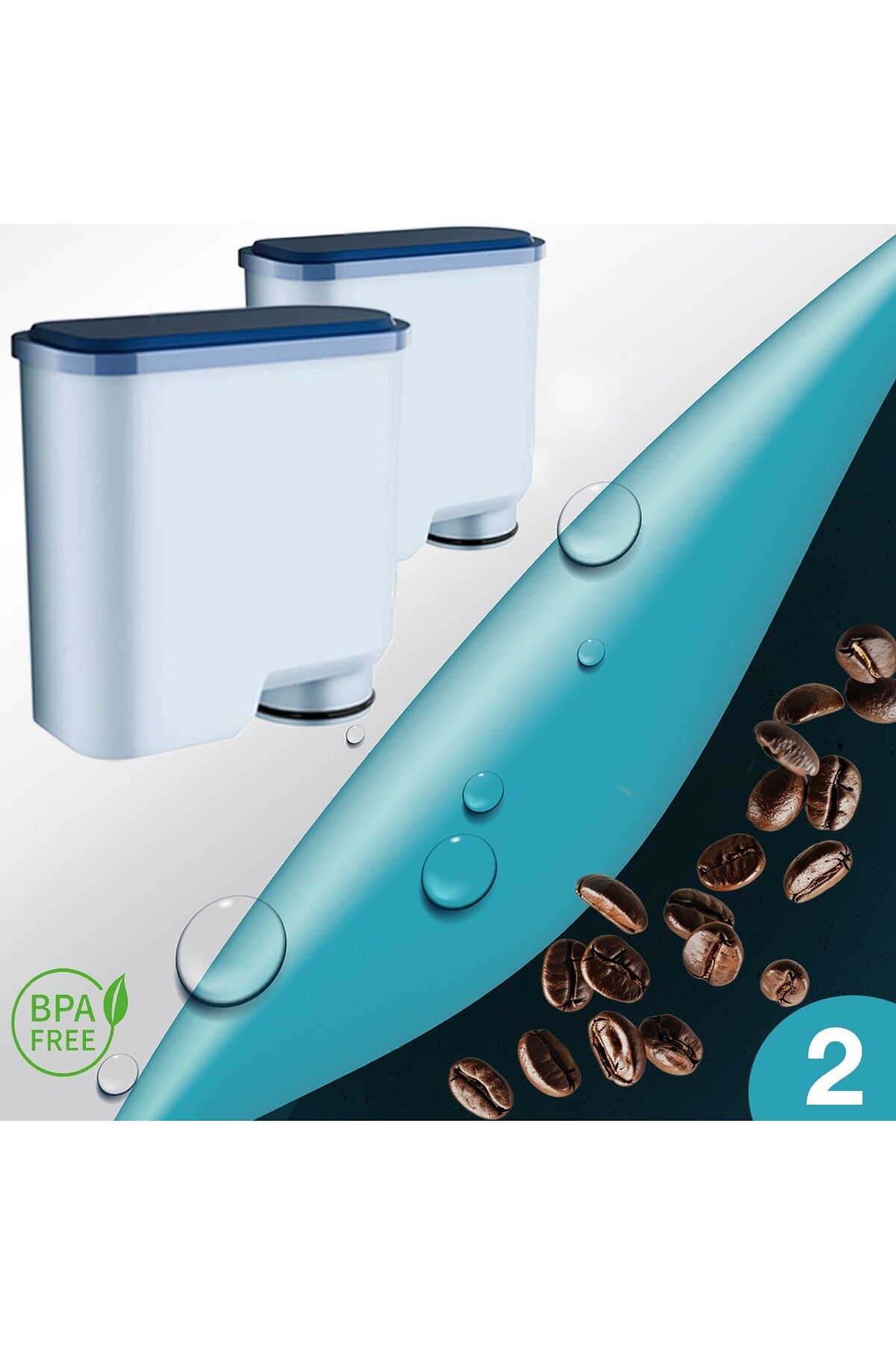 Shuii Pure Kafe Ph012 - Philips Saeco Aquaclean Için Kahve Makinesi Su Filtresi 2 Adet
