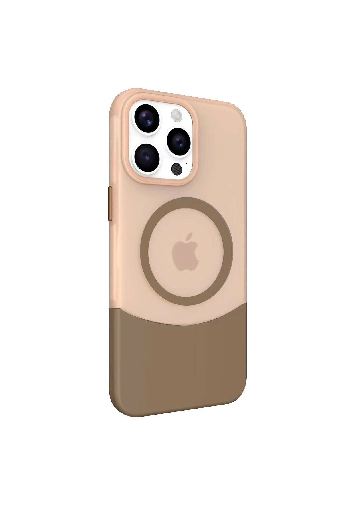 Toptan Bulurum iPhone 15 Pro PC Suit Magsafe Kapak - Kahverengi
