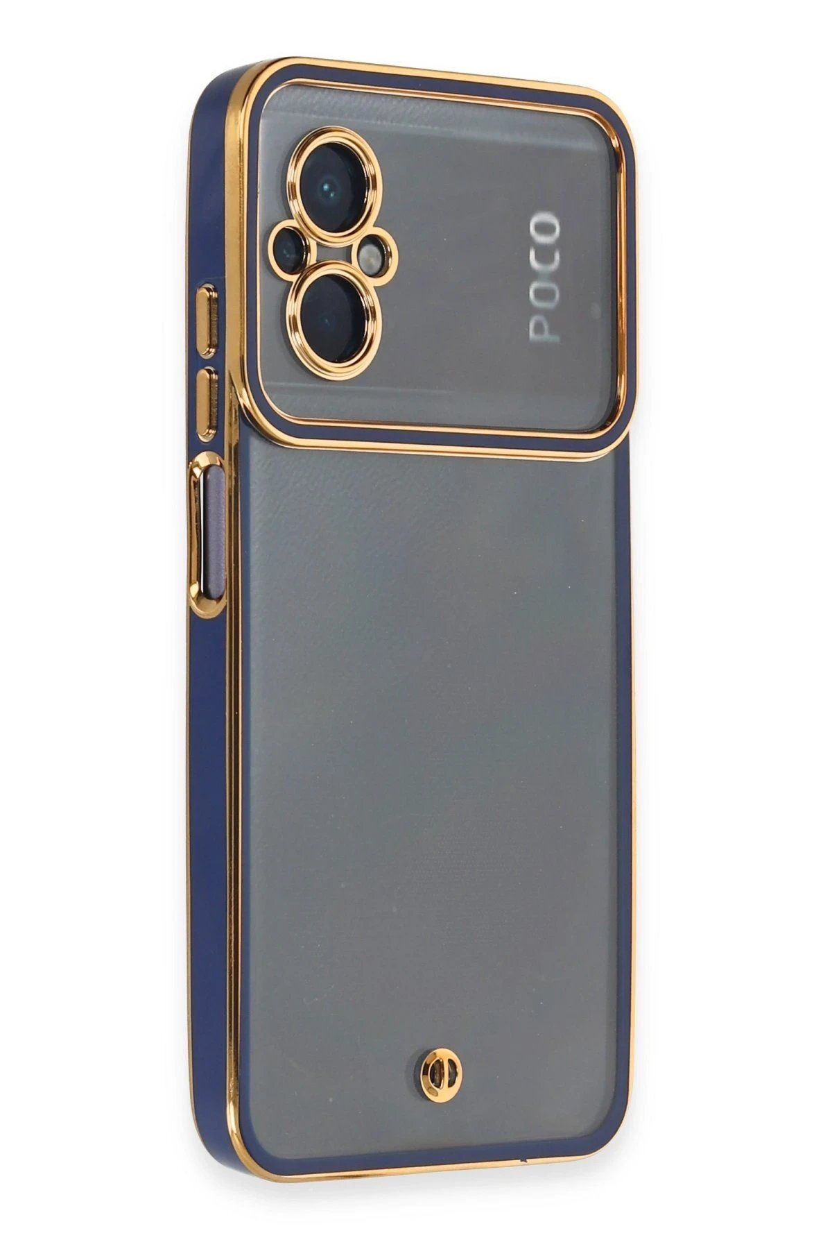 Toptan Bulurum Xiaomi Poco M5 Kılıf Liva Lens Silikon - Mavi