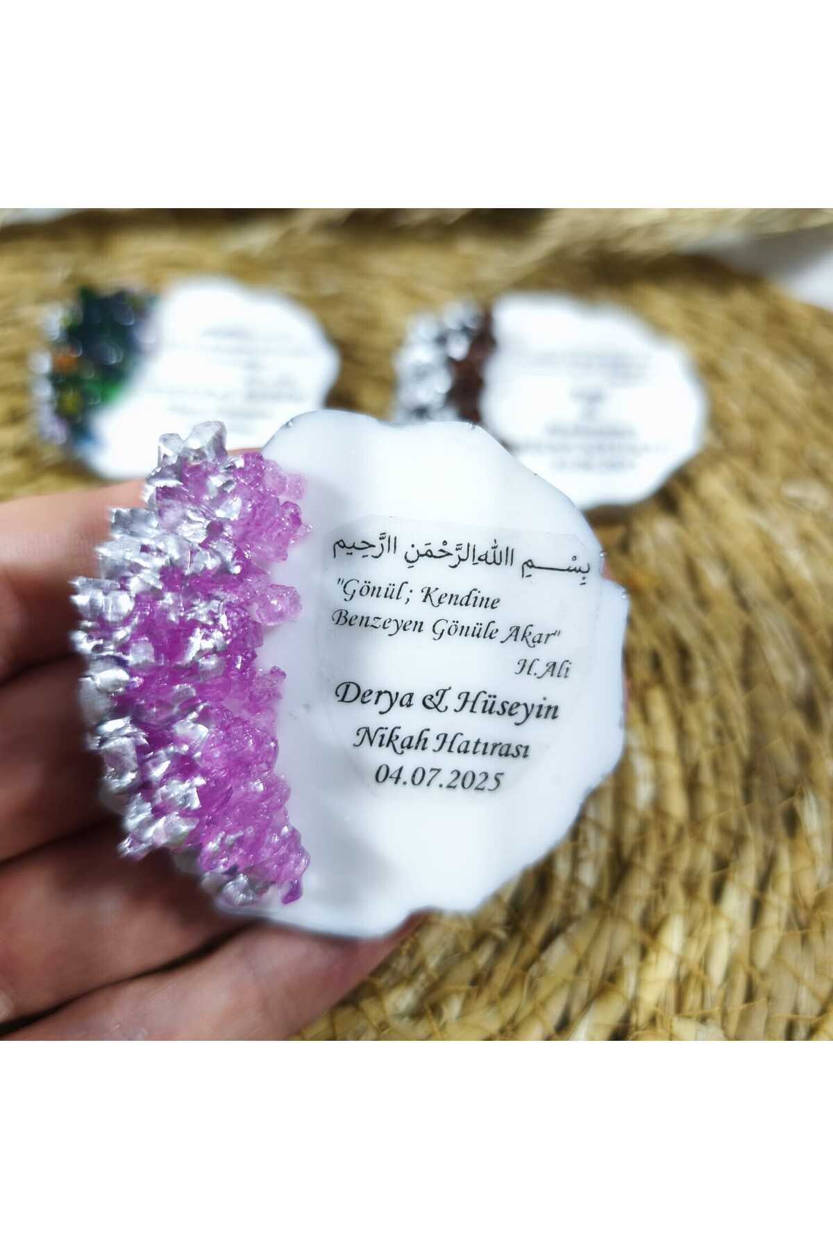 demet art studio Epoksi Magnet 25 Adet –Kişiye Özel Hatıra Hediyelik Söz, Nişan, Nikah ve Özel Günler için