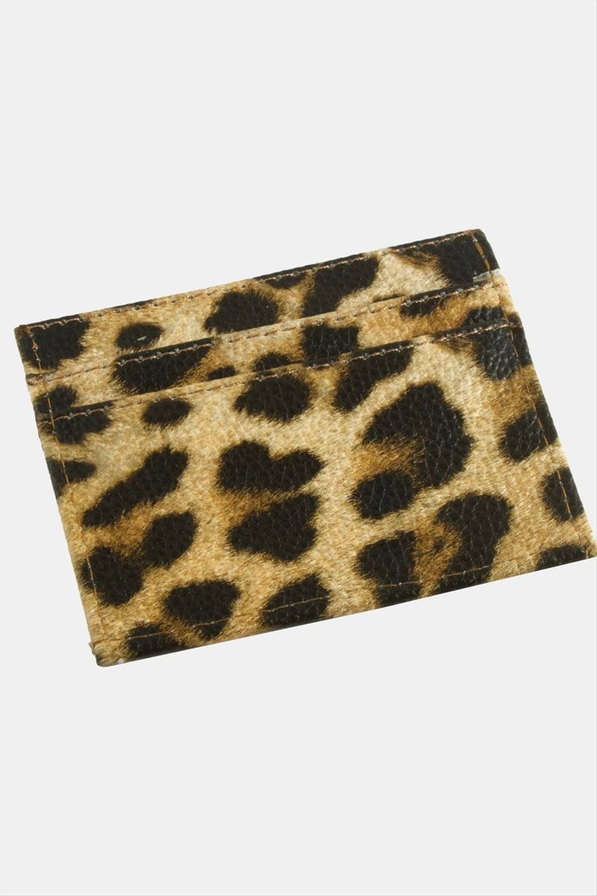 MT29 GİYİM Leopar Desenli Kartlık Deri Cüzdan