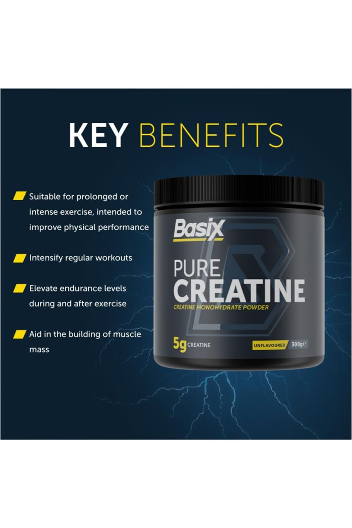 Basix-BASIX PURE CREATINE 300G UNFLAVOURED 3