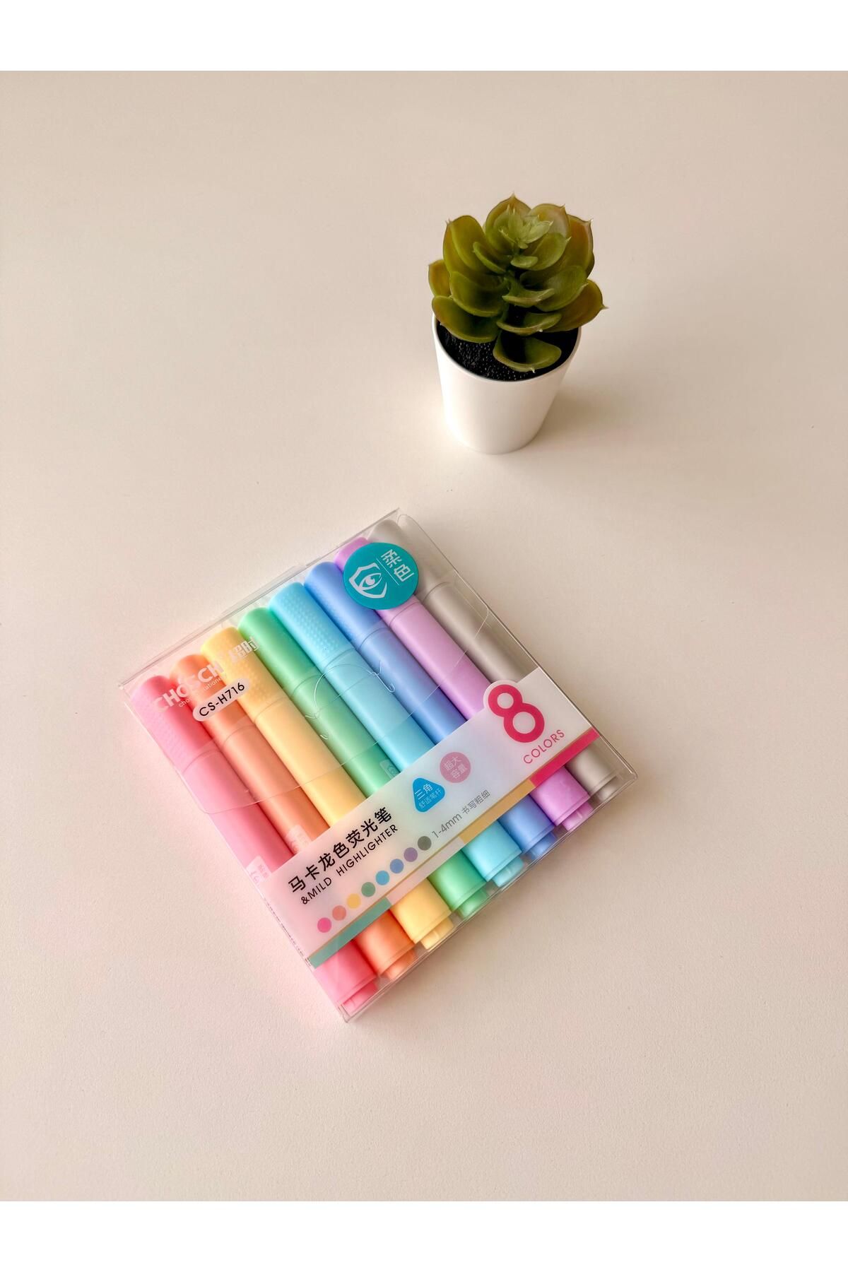 SIPAHI 8 RENK PASTEL UZUN KEÇELİ KALEM