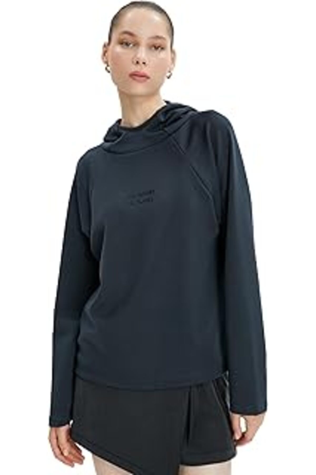 TBSProjects Kapşonlu Sweatshirt Dik Yaka Rahat Kesim Modal Kumaş Yumuşak Tuşe Dokulu