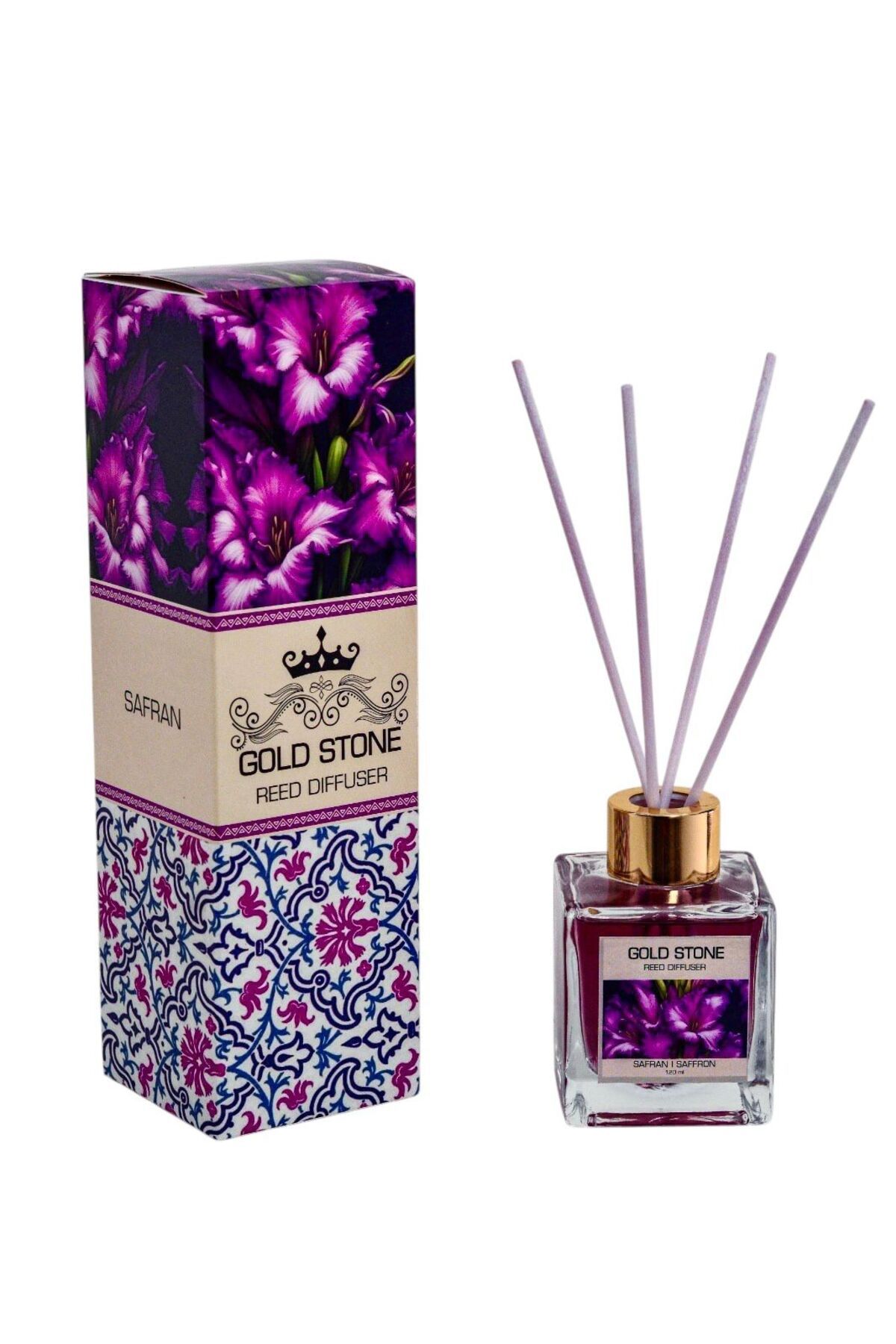 DECORA CASA HOME COLLECTİON Safran Bambu Çubuklu Oda Kukusu Uçucu Yağ Read Diffuser Banyo Yatak Odası Mutfak Ferah Koku 120ML