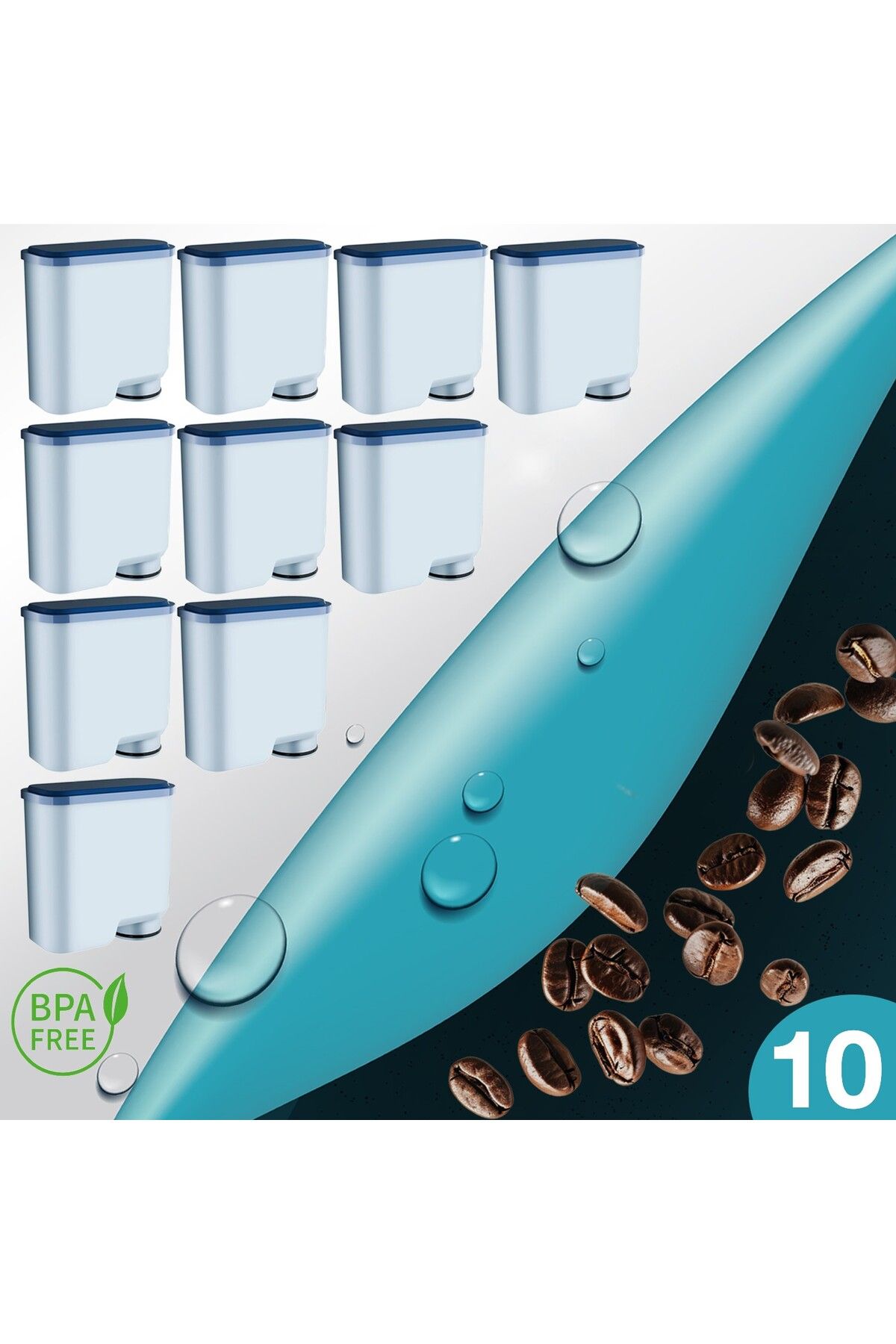 Shuii Pure Kafe Ph012 - Philips Saeco Aquaclean Için Kahve Makinesi Su Filtresi 10 Adet